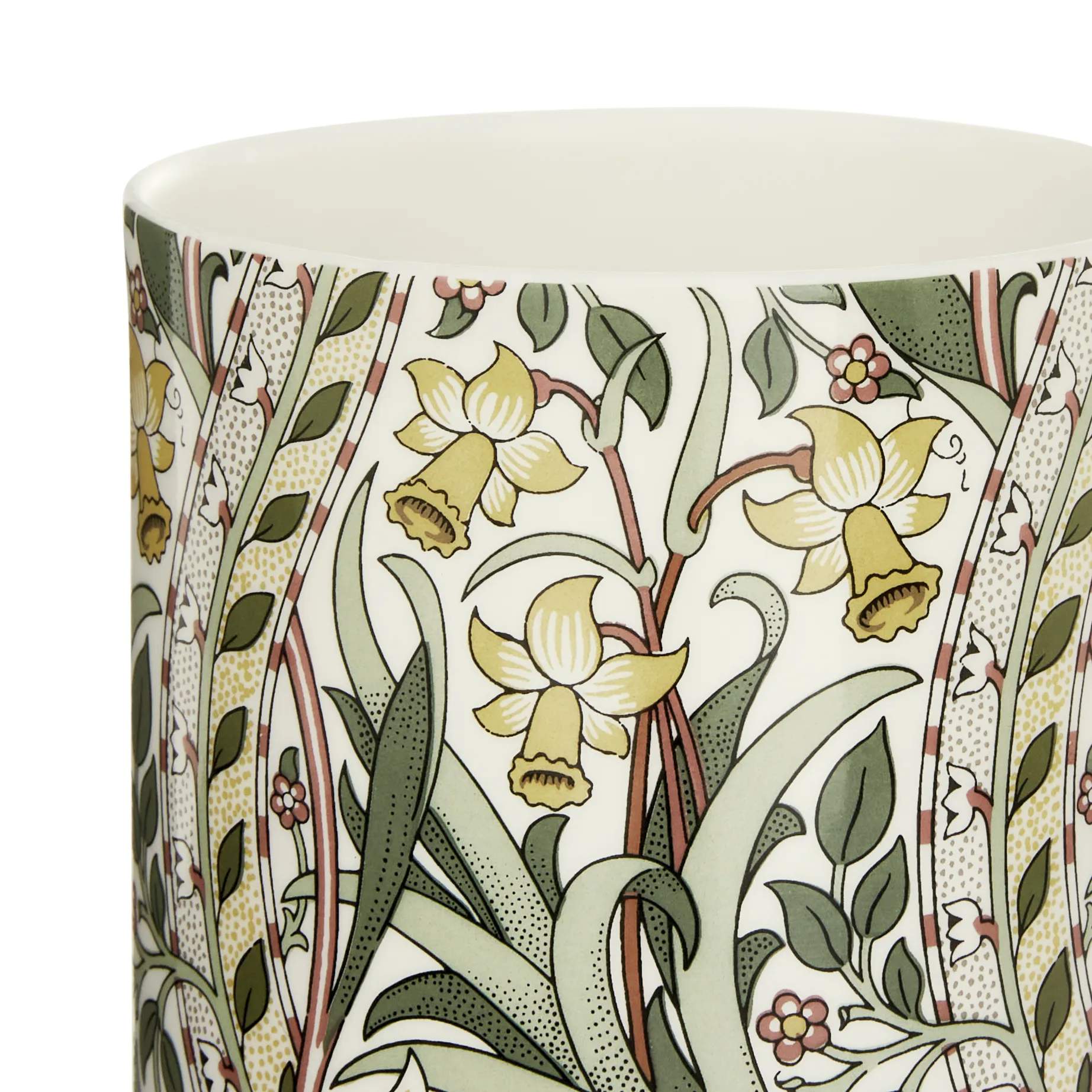Spode Krus og kopper med hank Morris & Co Krus i Lyserød/Grøn/gul, 2