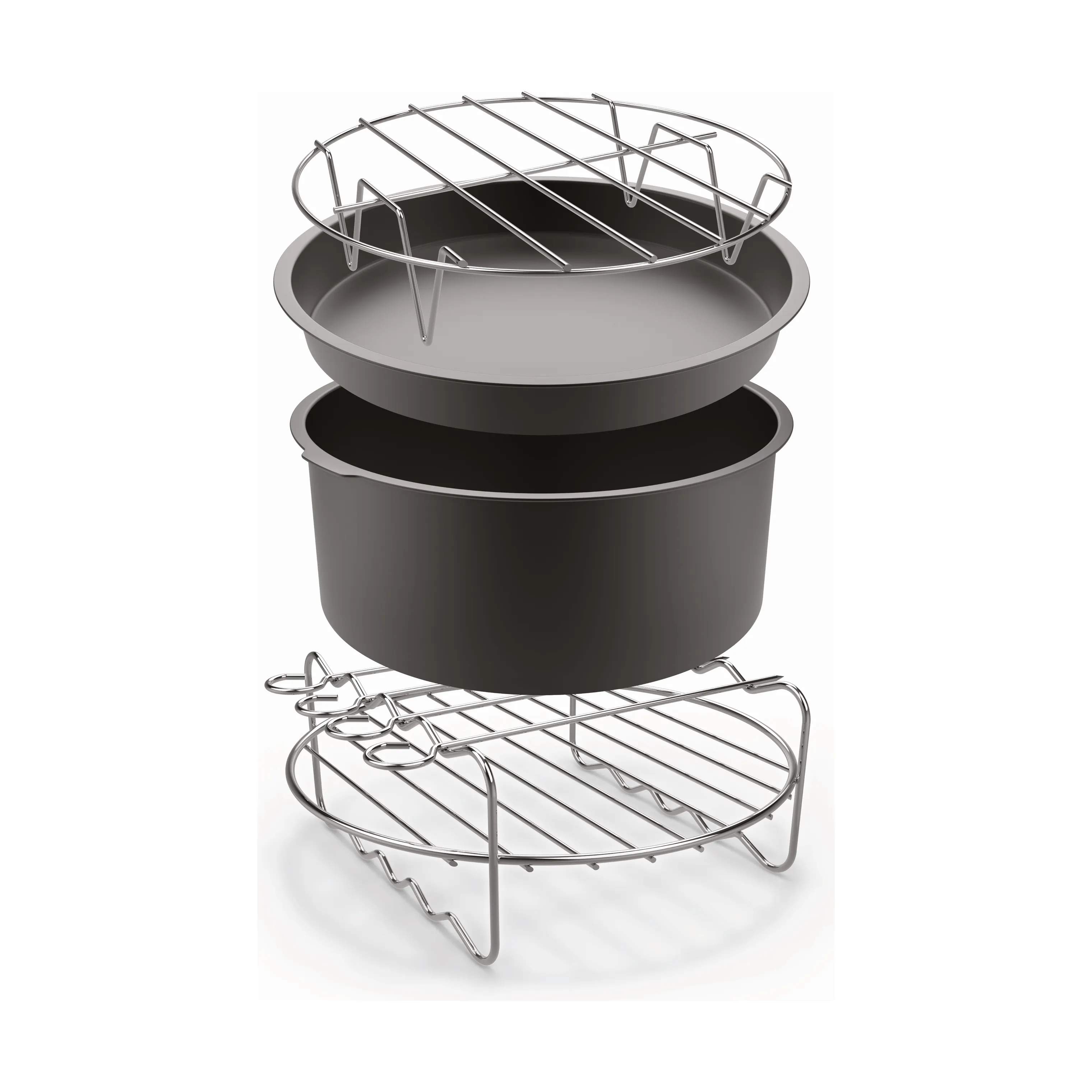 OBH Nordica Tilbehør til airfryers Airfryer tilbehørssæt XXL Easy Fry i Sølv / Sort, 1