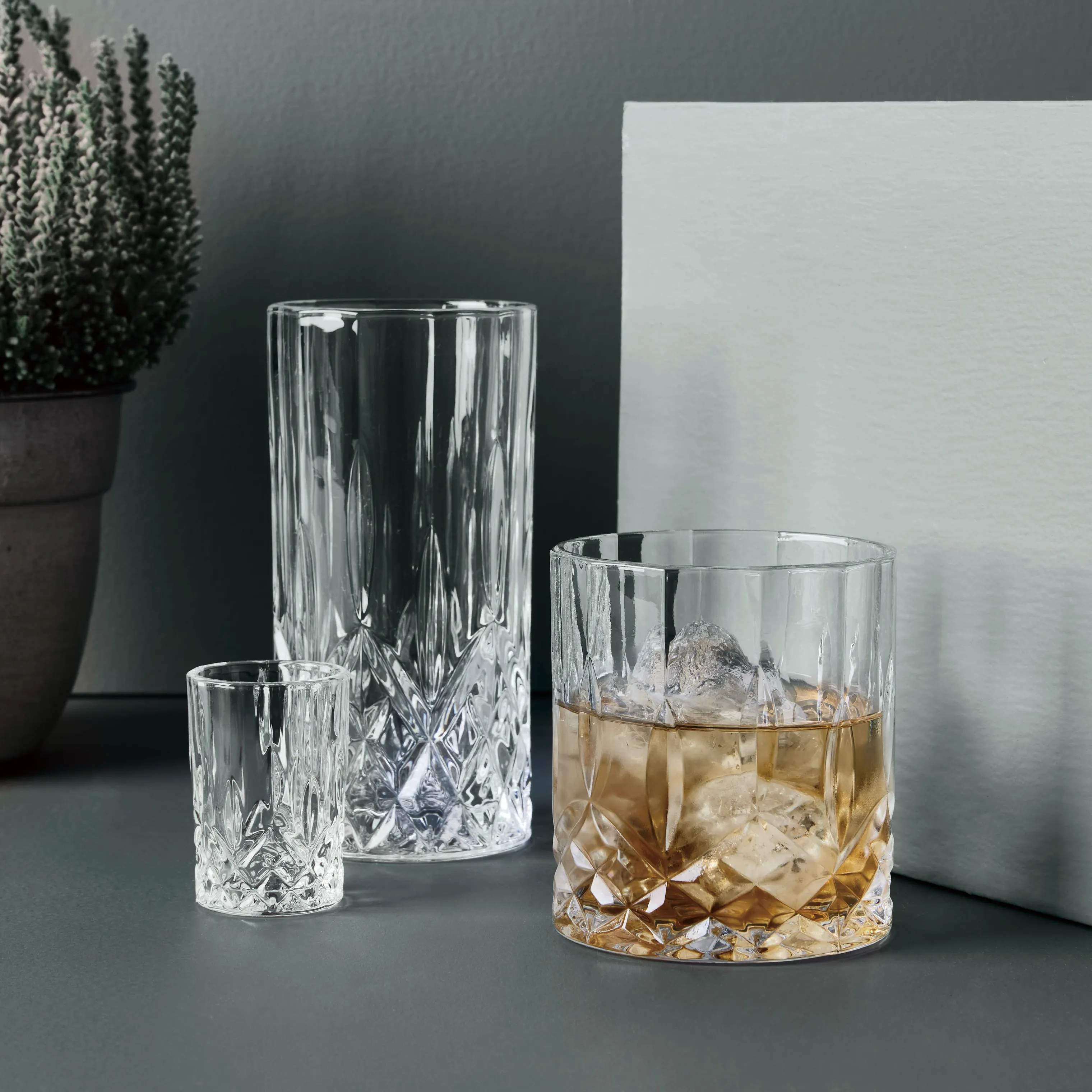 Aida Lowball glas Harvey Whiskyglas - 4 stk. i Klar, 3