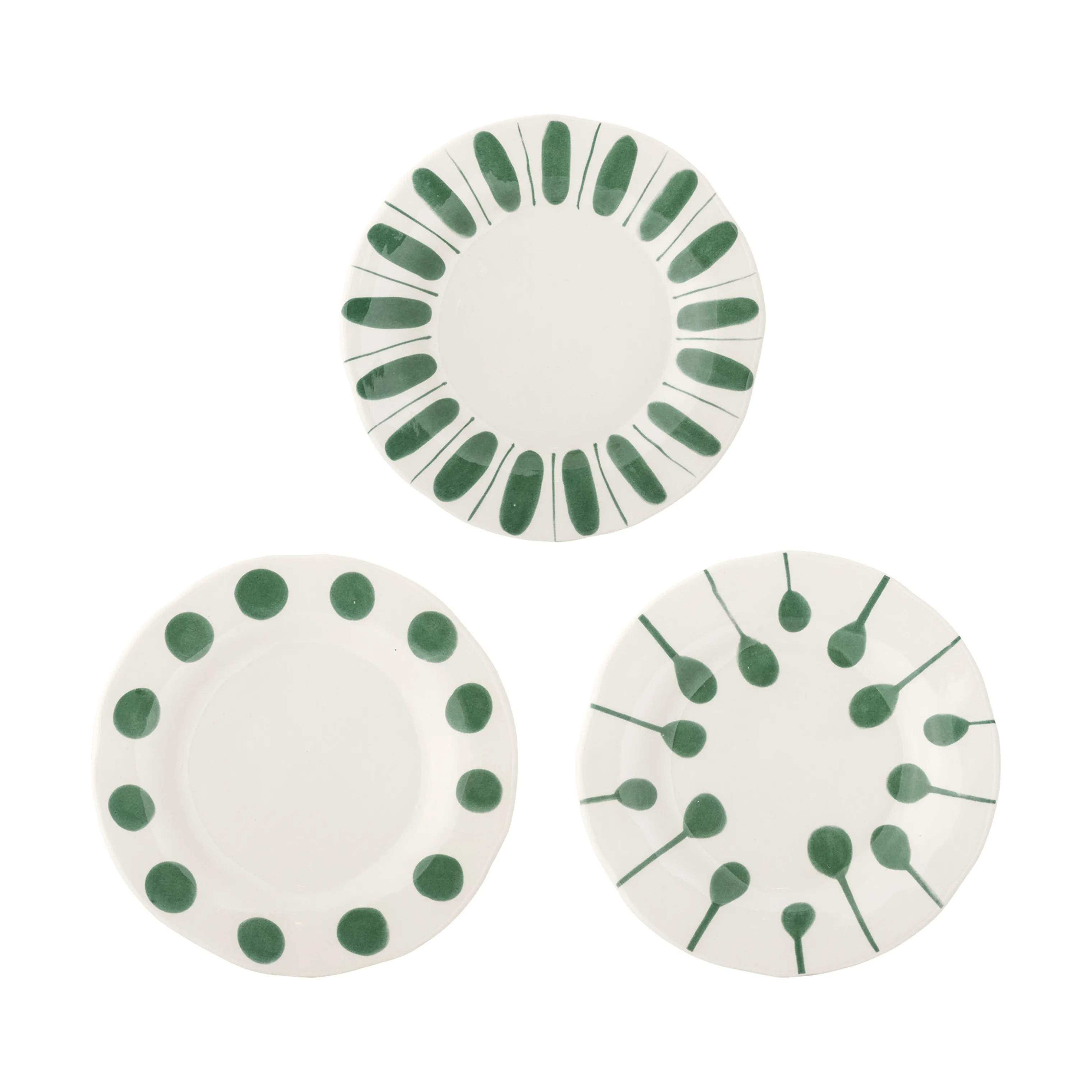 Creative Collection Middagstallerkener Linora Tallerken - 3 stk. i Grøn, 22 cm, 1