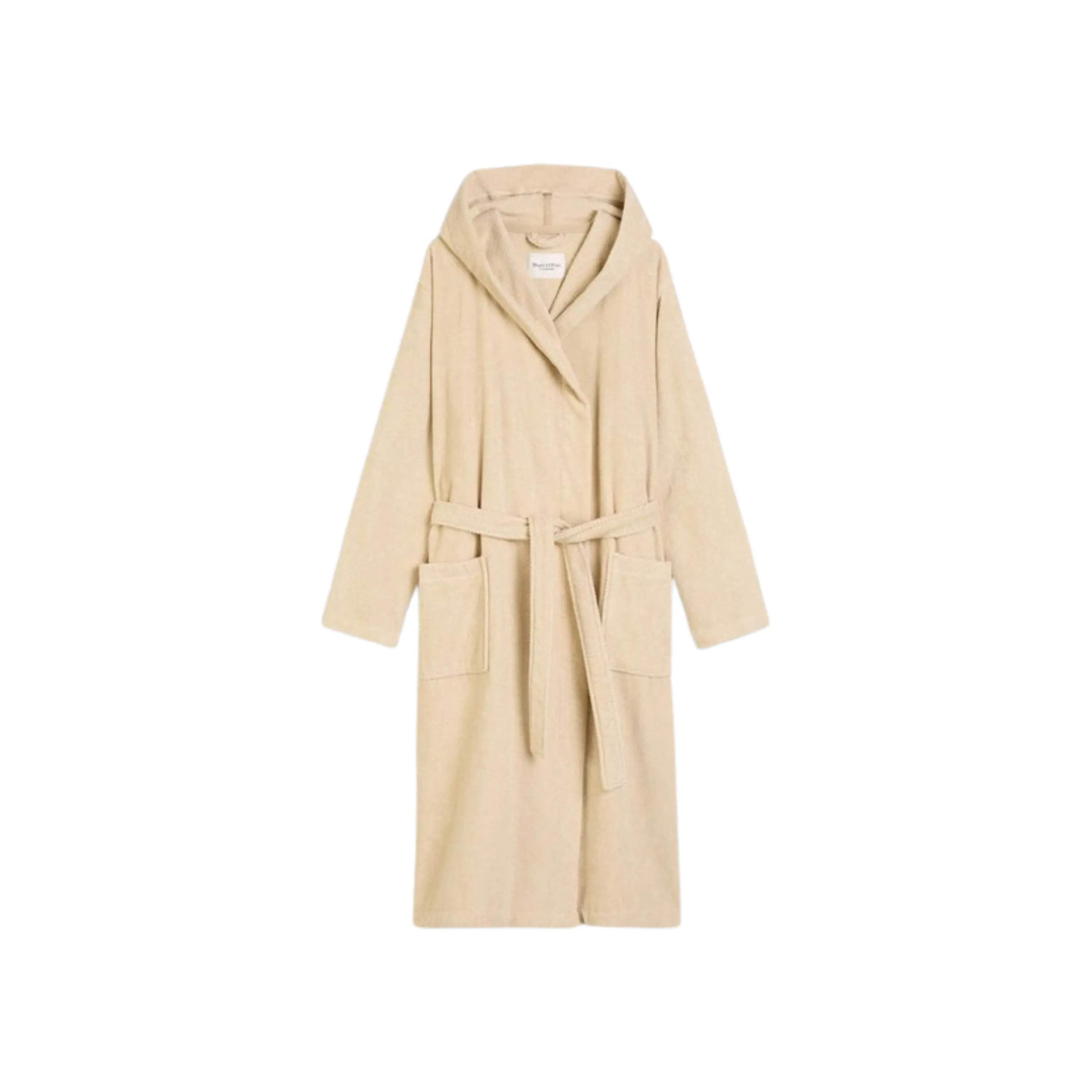 Marc O'Polo Morgenkåber Timeless melange Badekåbe i Sandfarve, Str. L, 1