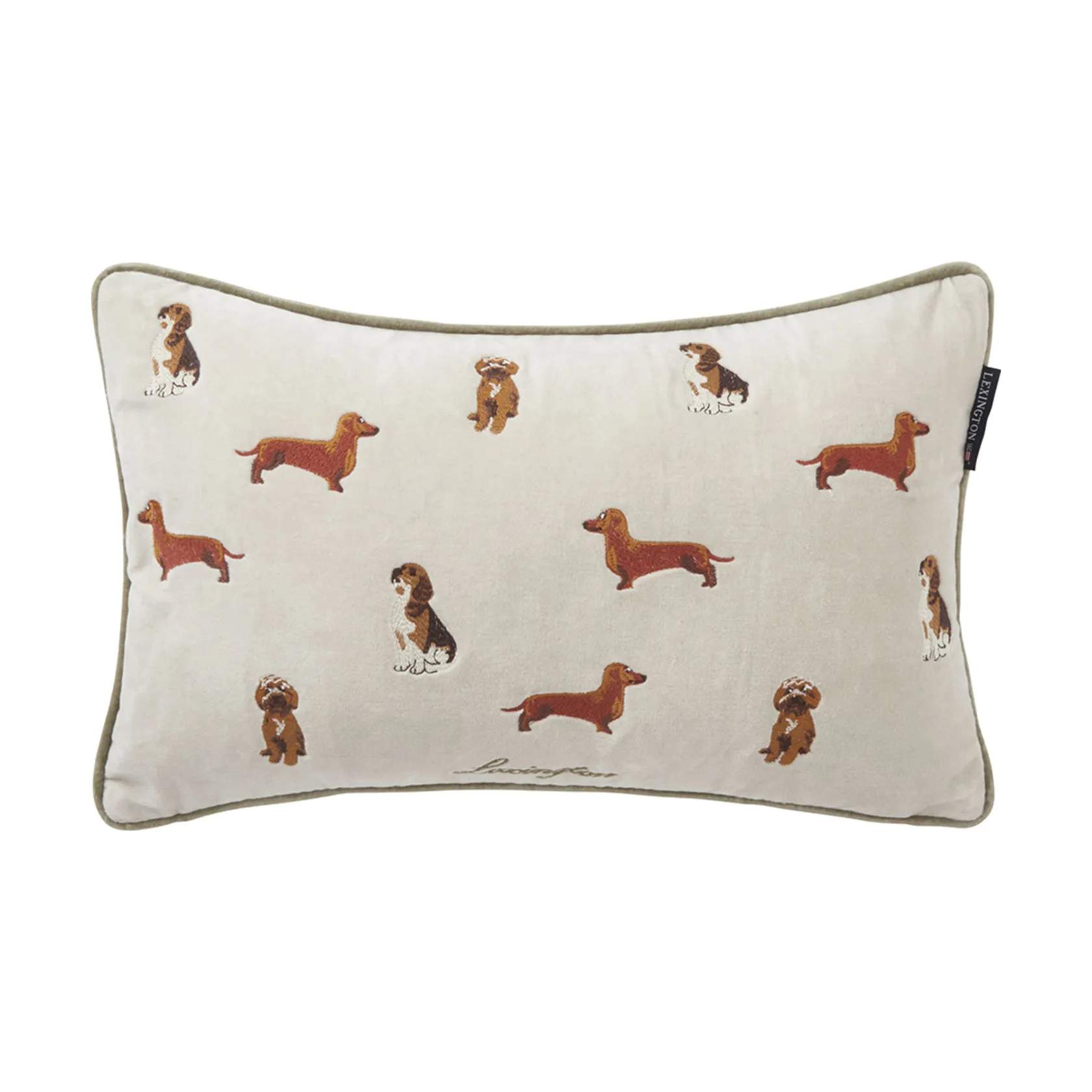 Pude - Dogs, lt beige multi, large