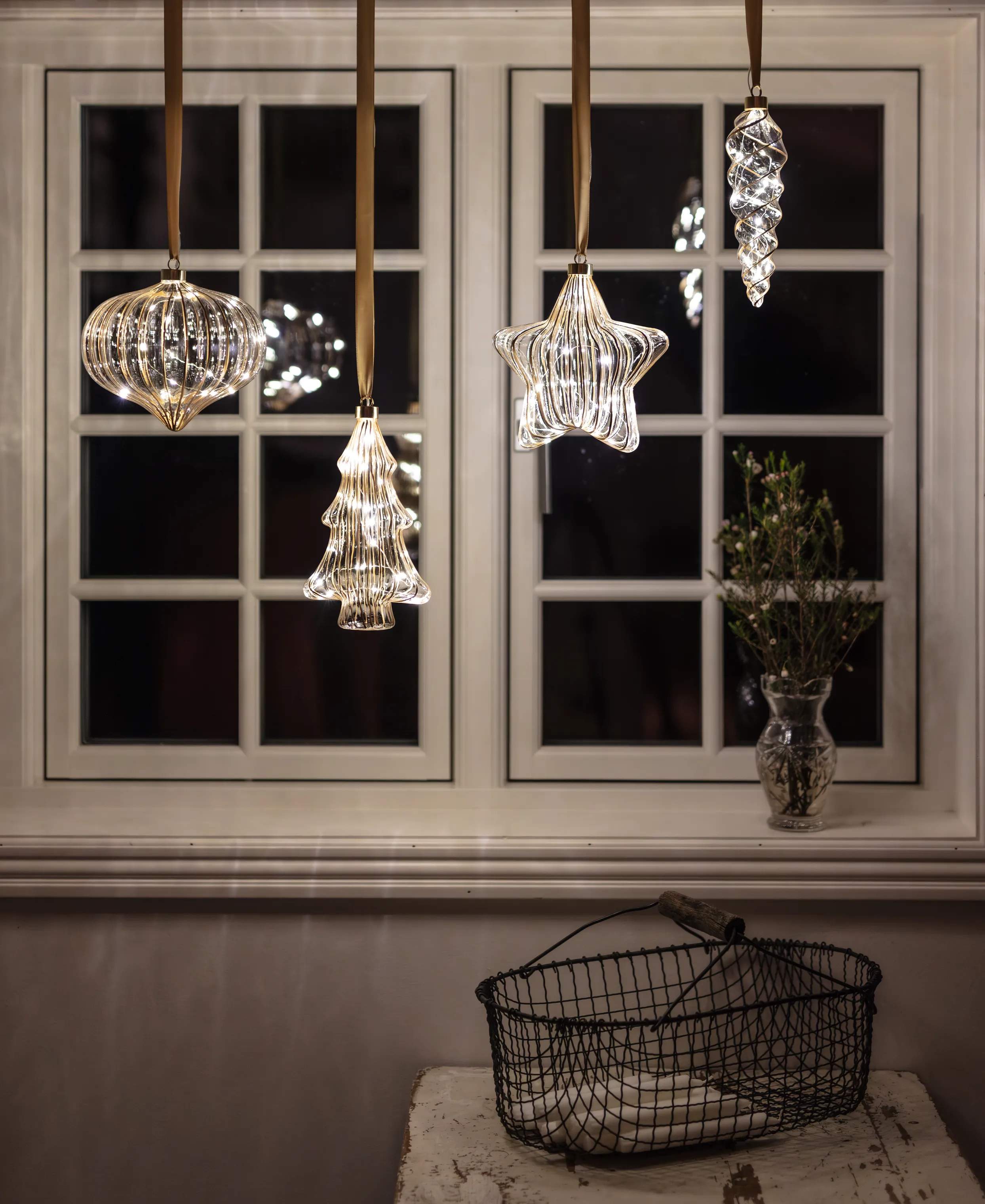 Casa Christmas Lysdekoration LED Ophæng - Juletræ i Guld/Juletræ, 2