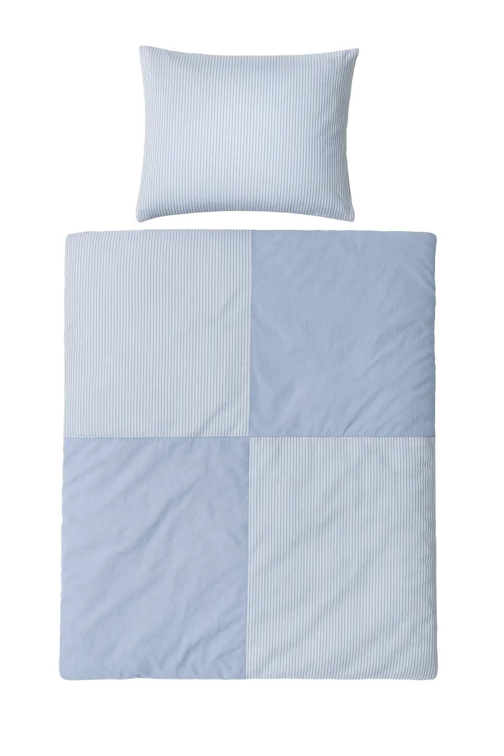Patchwork Sengetøj, blå, large