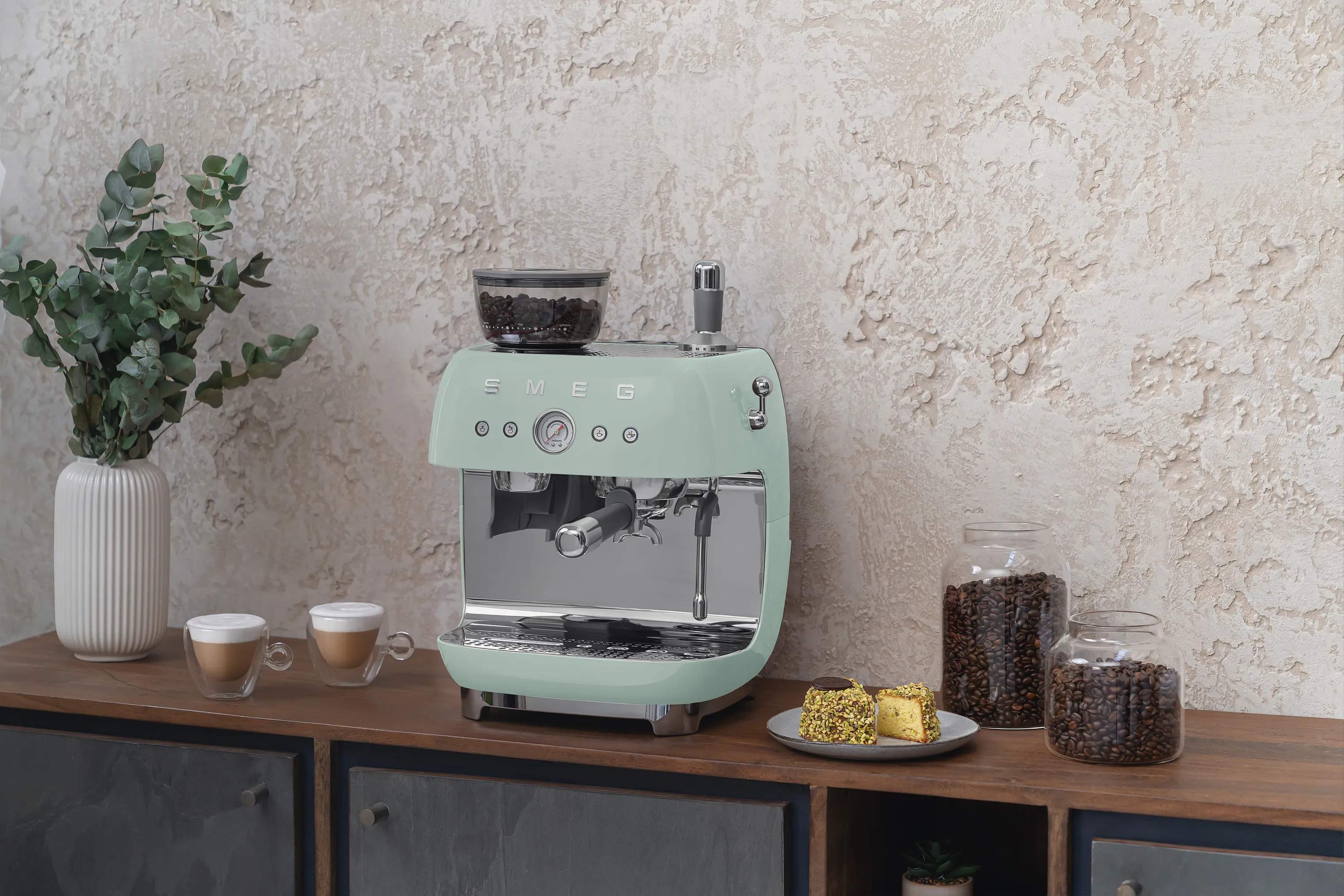 Smeg Espressomaskiner 50's Style Espressomaskine i Pastelgrøn, 3