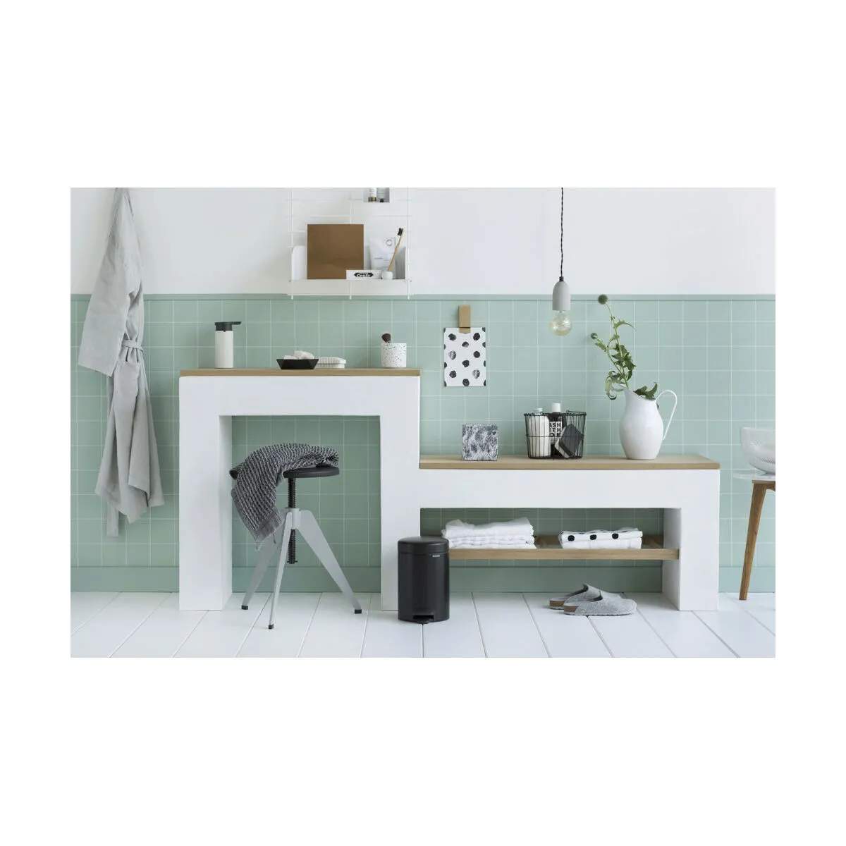 Brabantia Toiletspande NewIcon Pedalspand i Mat sort, 3 L, 5