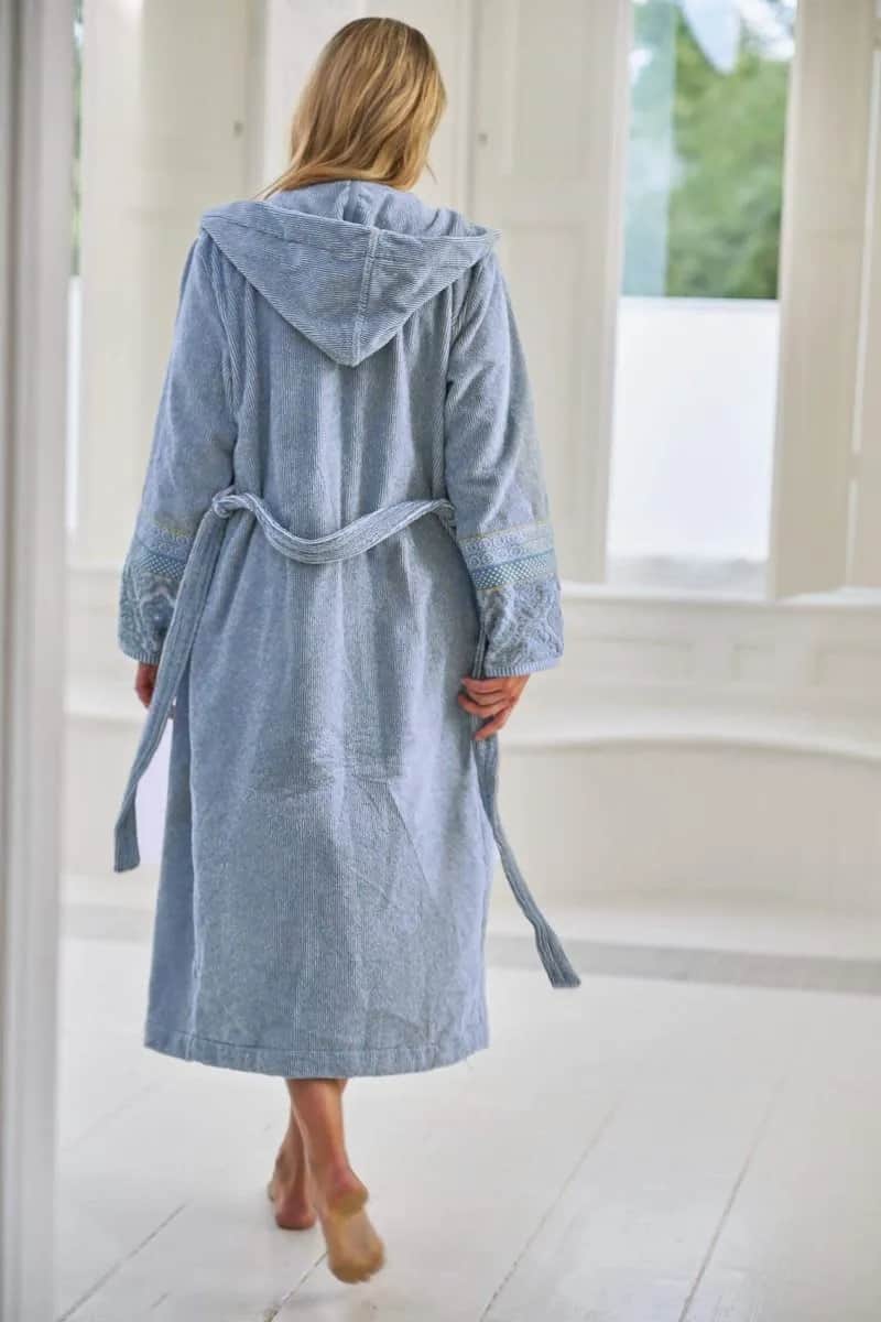 PIP Studio Morgenkåber Soft Zellige Secret Garden Badekåbe i Blågrå, S, 5