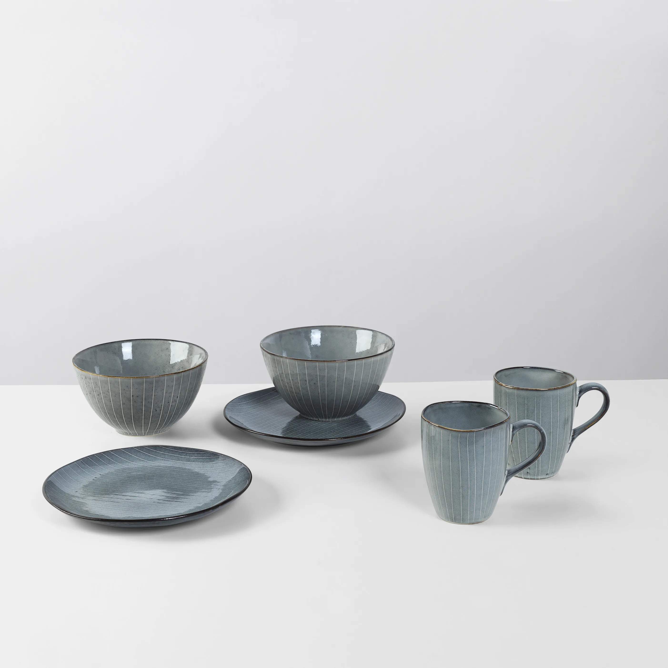 Broste Copenhagen Frokosttallerkener Nordic Sea Morgenmadssæt - 6 dele i Soft Blue, 2