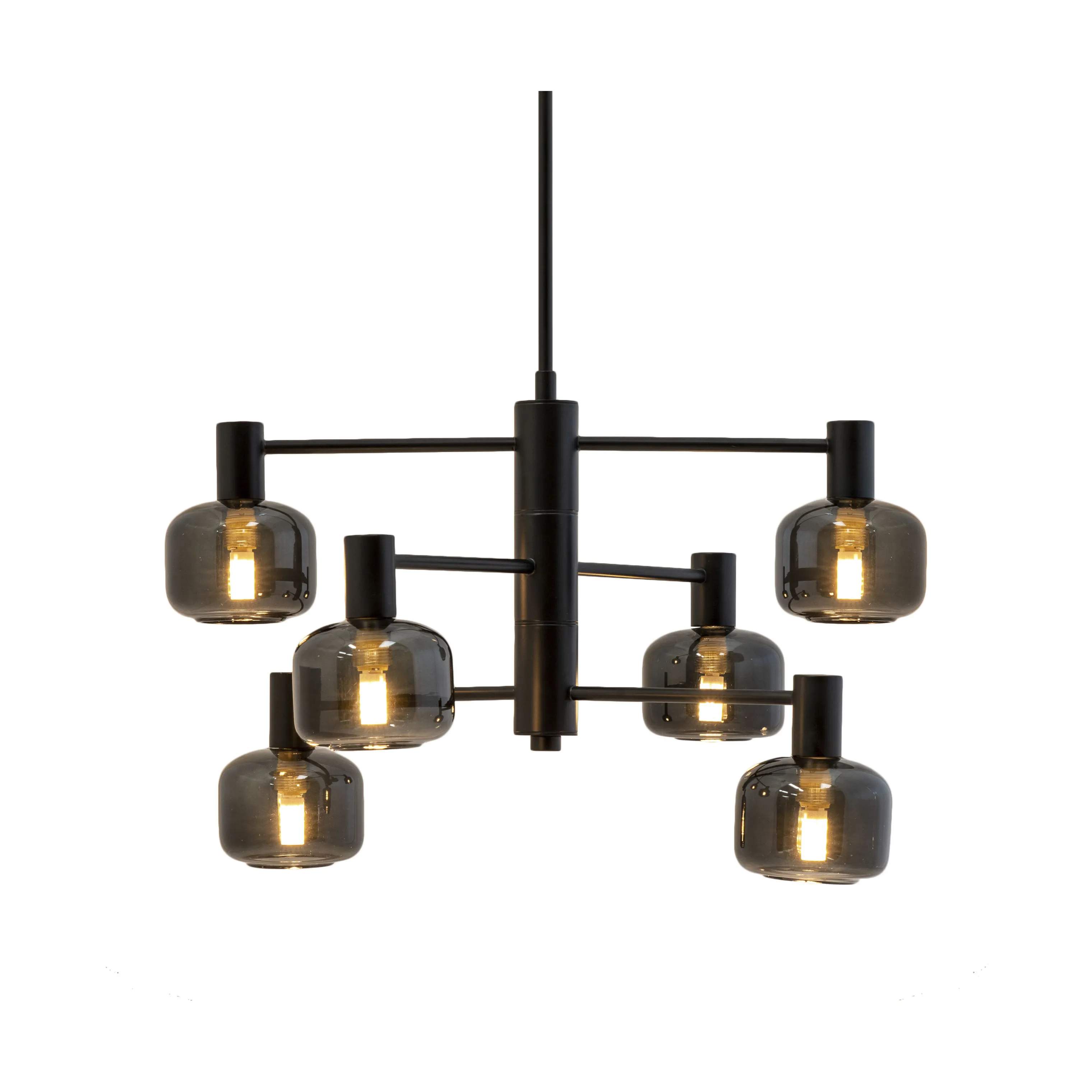 Dyberg Larsen Pendler Arp Lysekrone i Sort/ Røgfarvet, 1