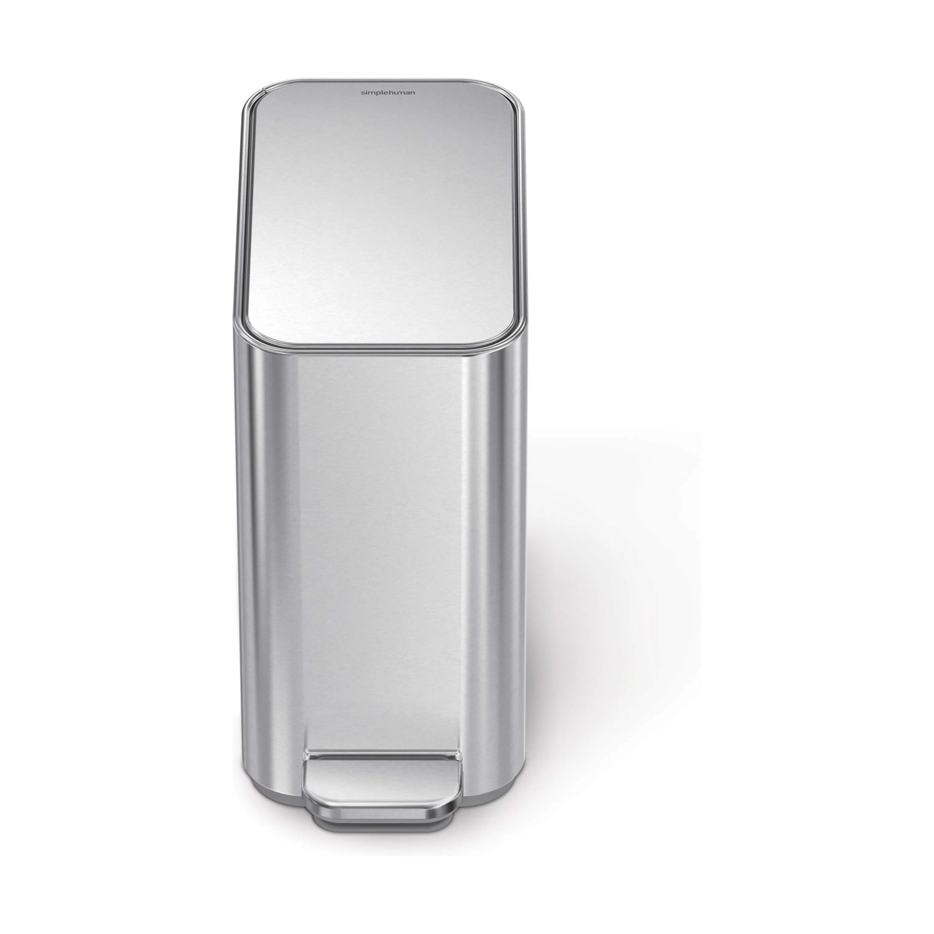 Simplehuman Pedalspande Smal Pedalspand i Børstet stål, 1