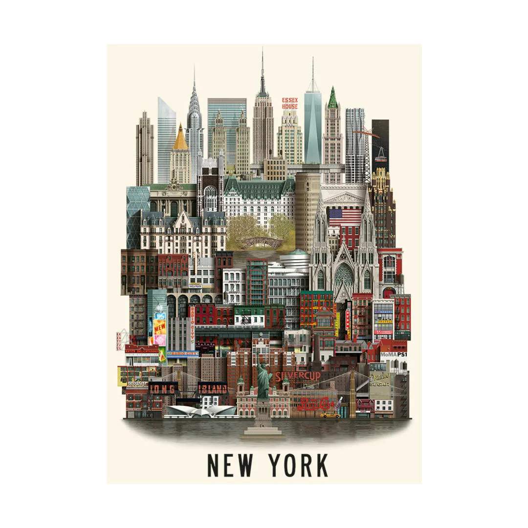 Martin Schwartz Plakater Plakat New York i B50 x L70 cm, 1