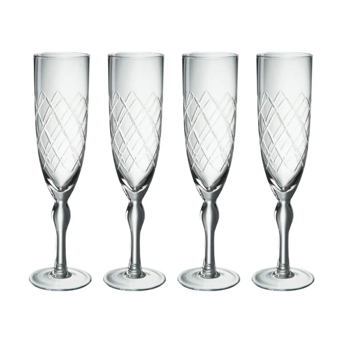 Engraved Champagneglas - 4 stk.