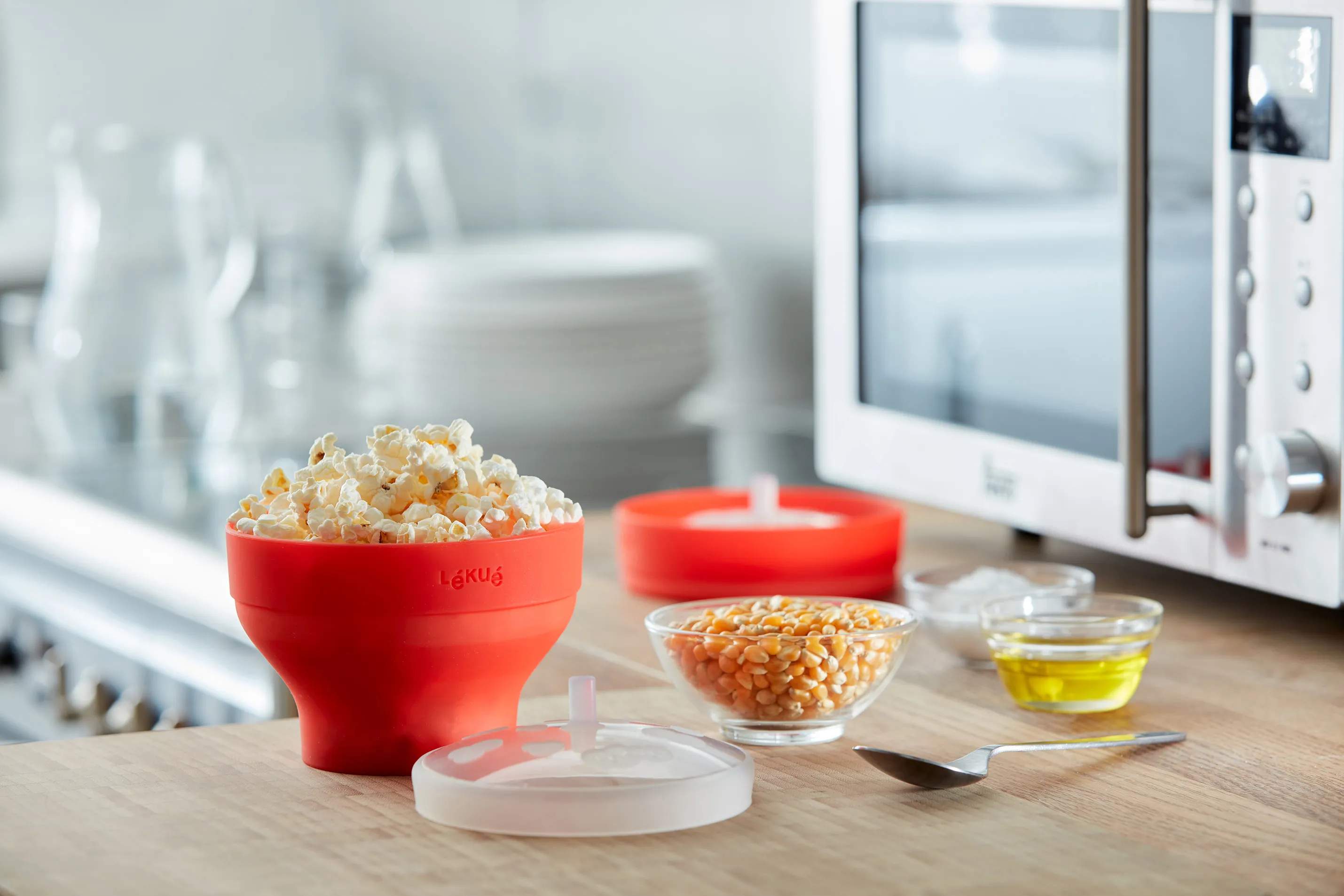 Lékué Popcornmaskiner Lekue Madlavning Popcornmaker - 2 stk. i roed, 2
