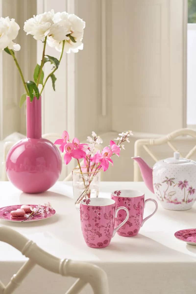 PIP Studio Krus og kopper med hank Jolie Flowers Krus - 2 stk. i 35 cl, 2