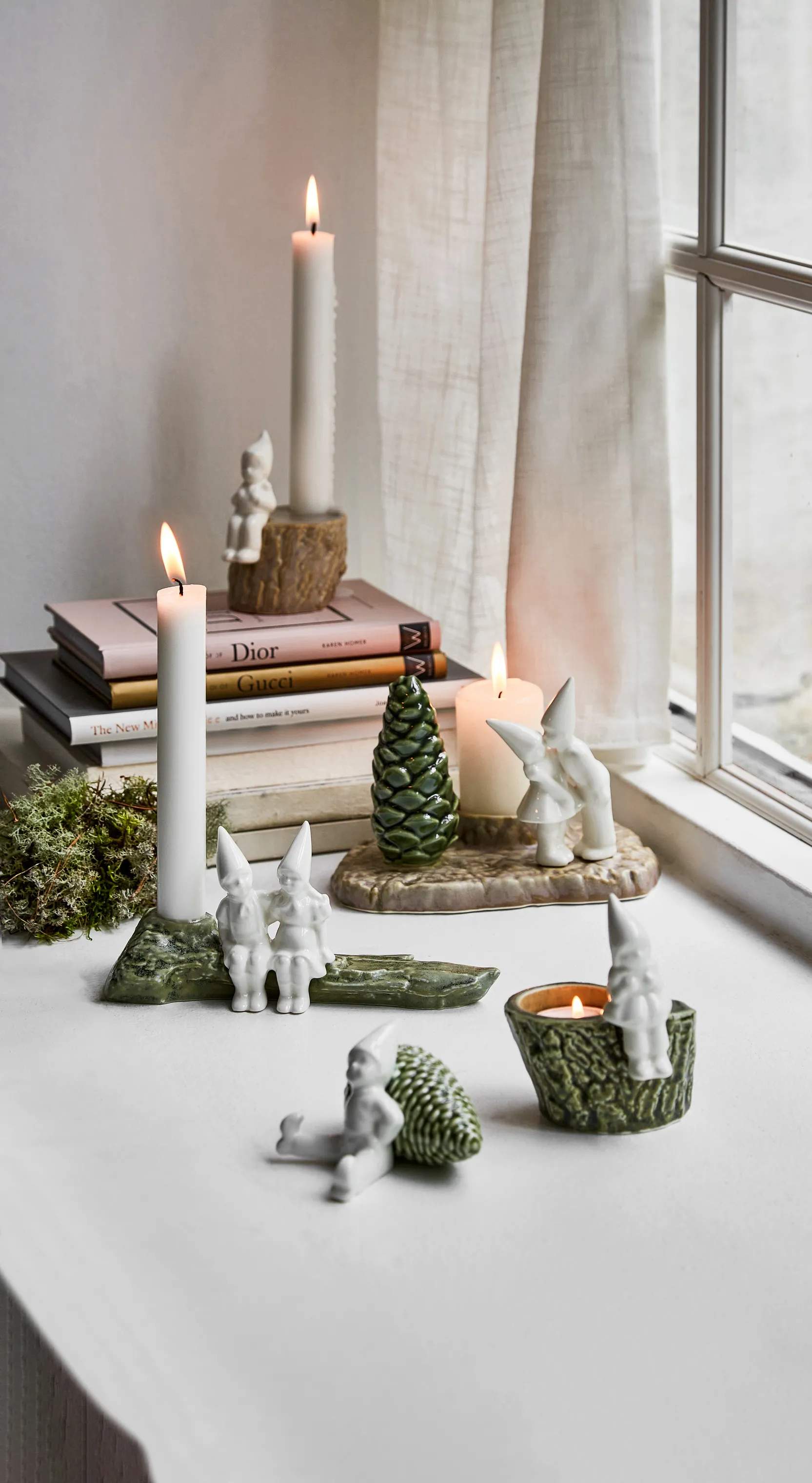 Kähler Kronelysestage Christmas Tales Lysestage - Julekram i Hvid, 3