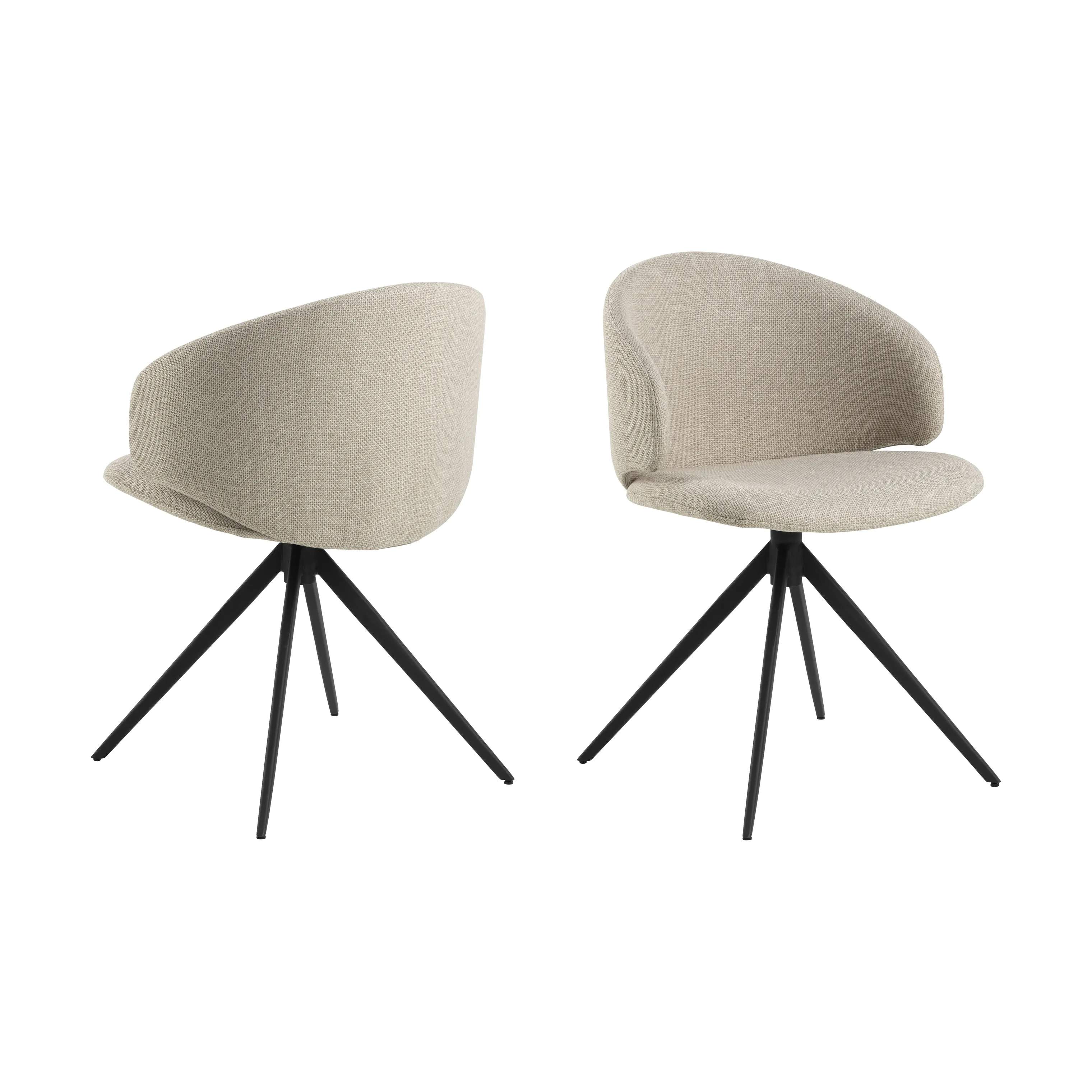 CASA Living Spisebordsstole Ella Spisebordsstol i Beige/sort, 3
