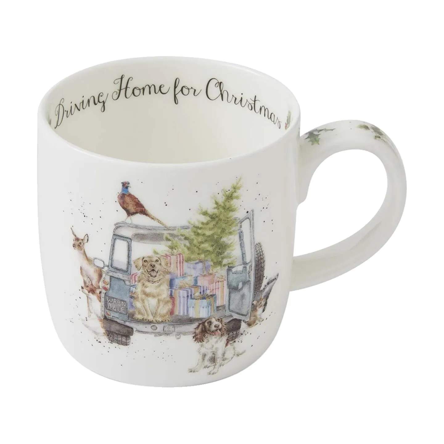 Royal Worcester Krus og kopper med hank Wrendale Krus - Driving home xms i Dyr, 1