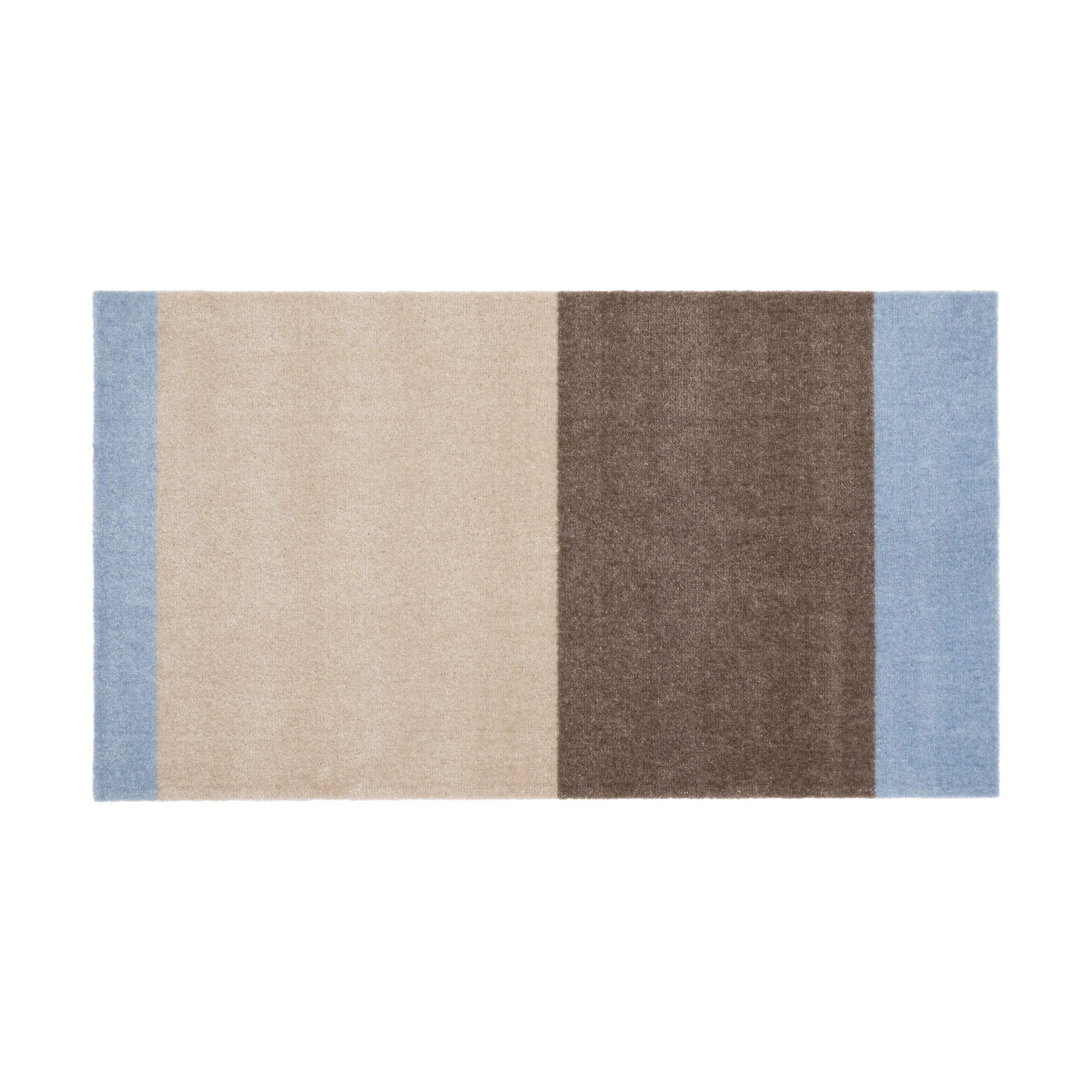 Stripes Horisontal Gulvmåtte, ivory/sand/blå, large