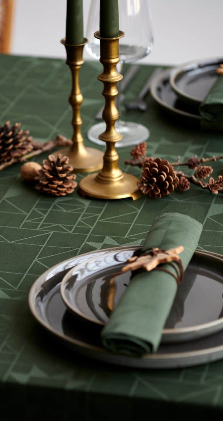 Grøn juledug Stars fra Novoform