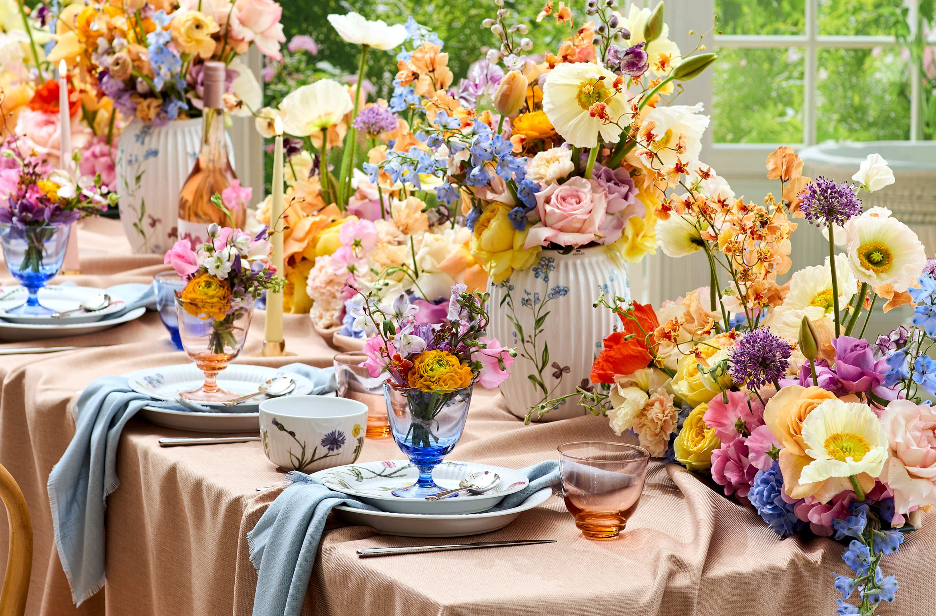 borddækning blomster