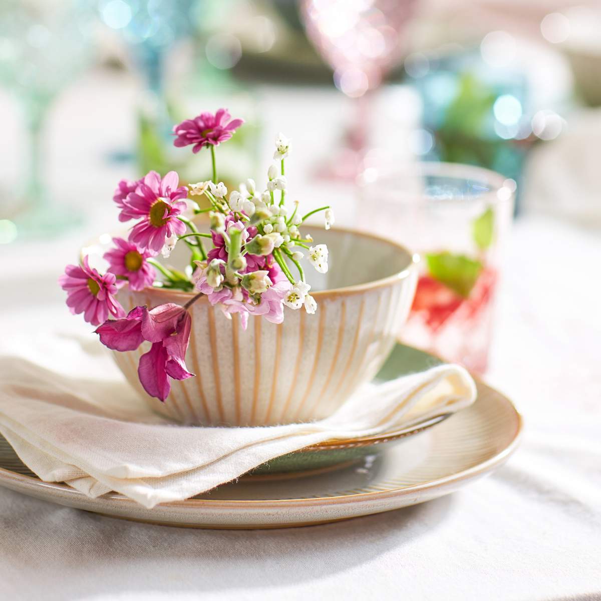 keramikskål med blomster sofia, casa living 
