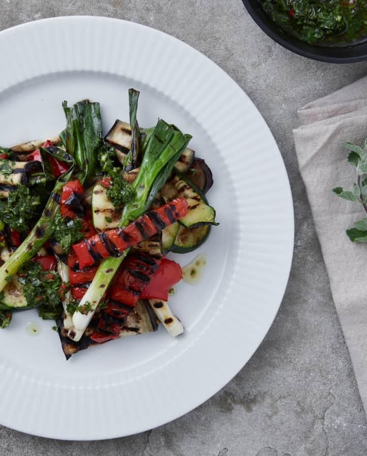 Grillede grøntsager med chimichurri