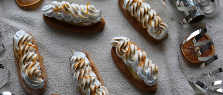 Kransekagedessert med appelsin og marengs