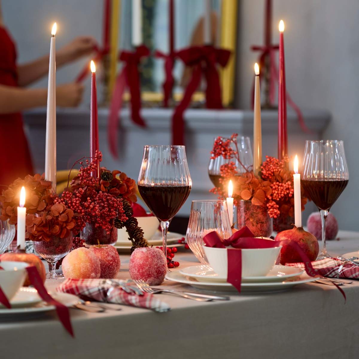 juleborddækning rød