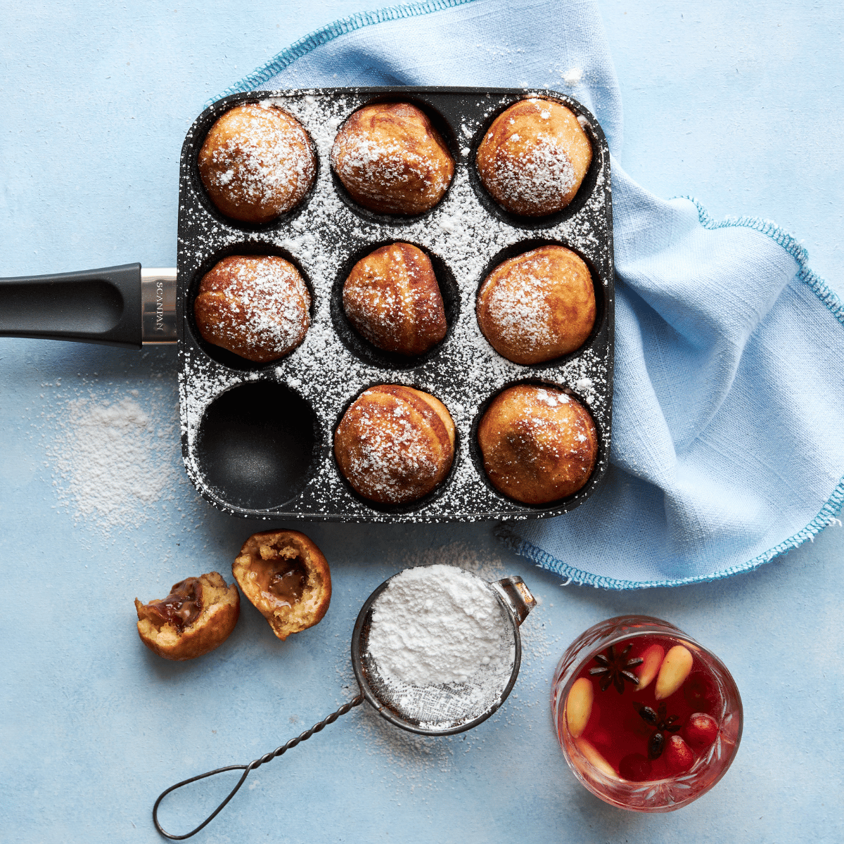fyldte æbleskiver