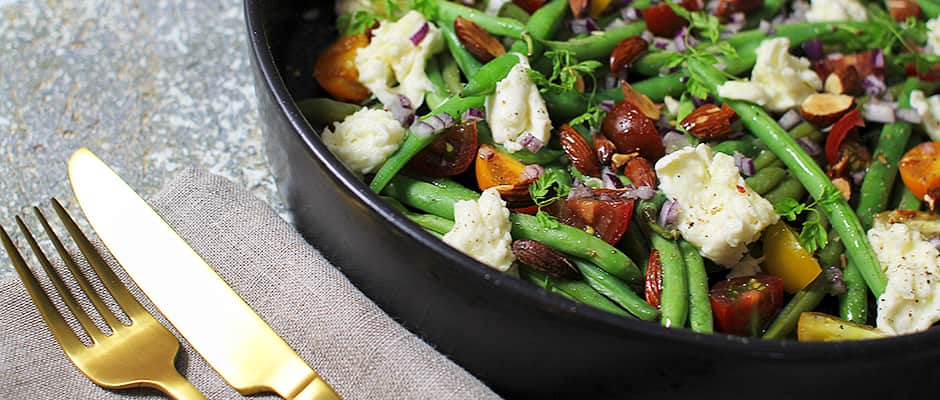 Bønnesalat med bøffelmozzarella