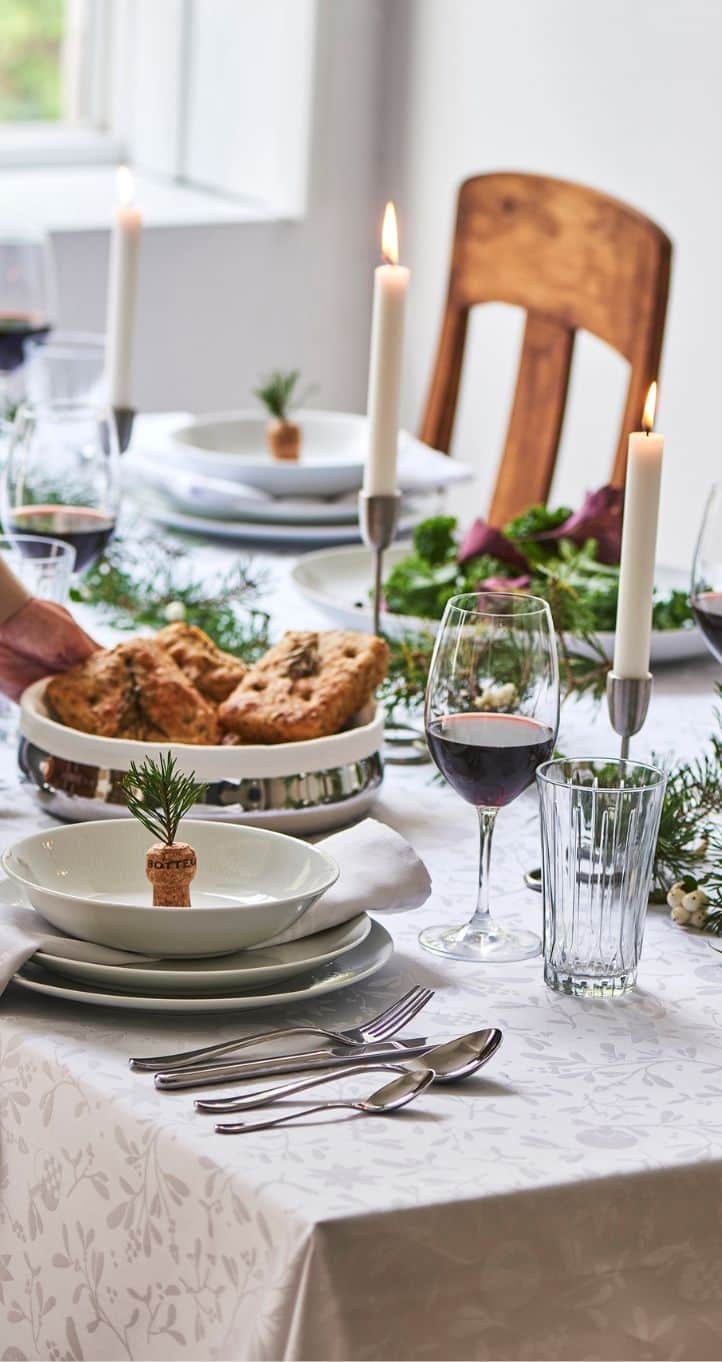 Hvid juledug mistelten fra casa christmas