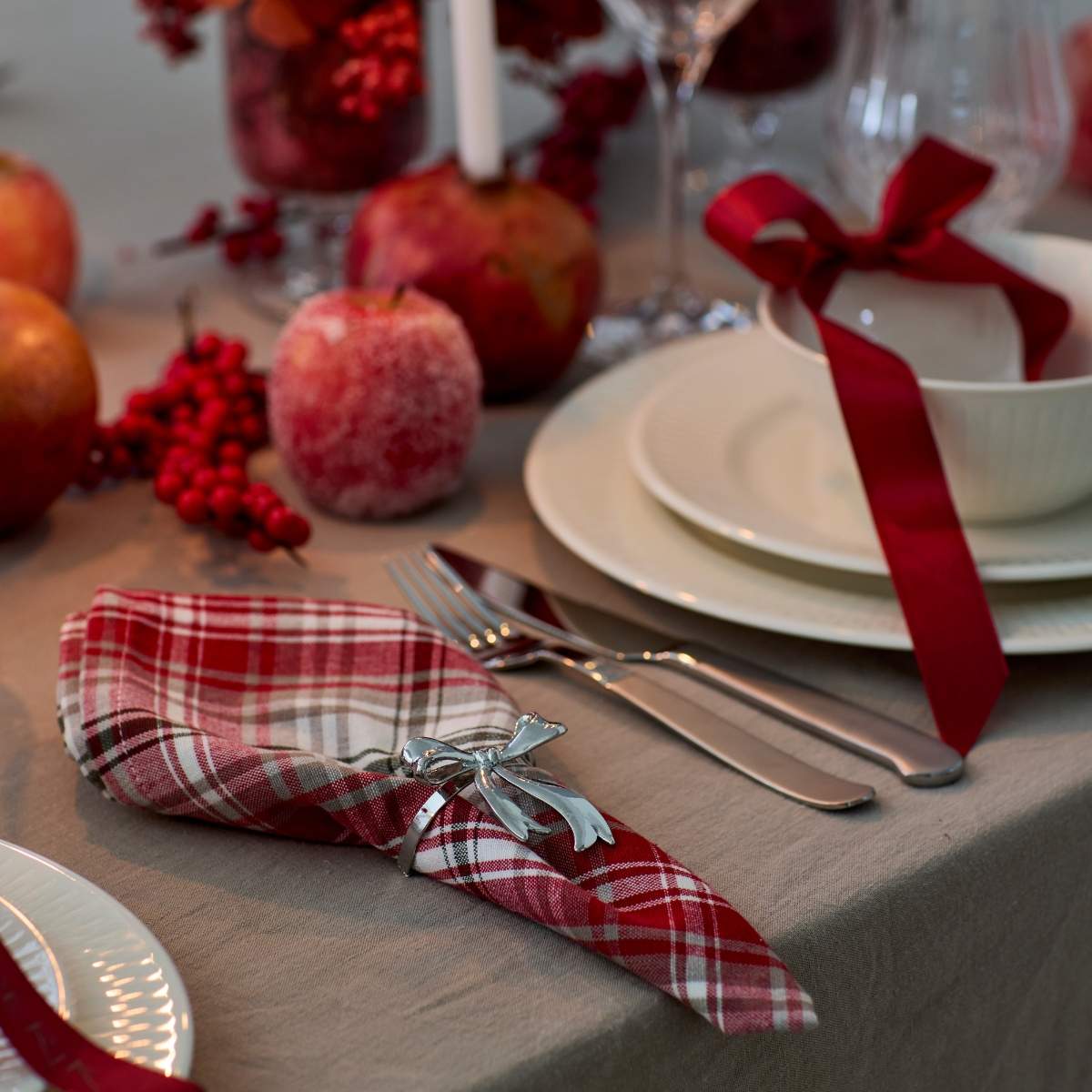 juleborddækning stofserviet