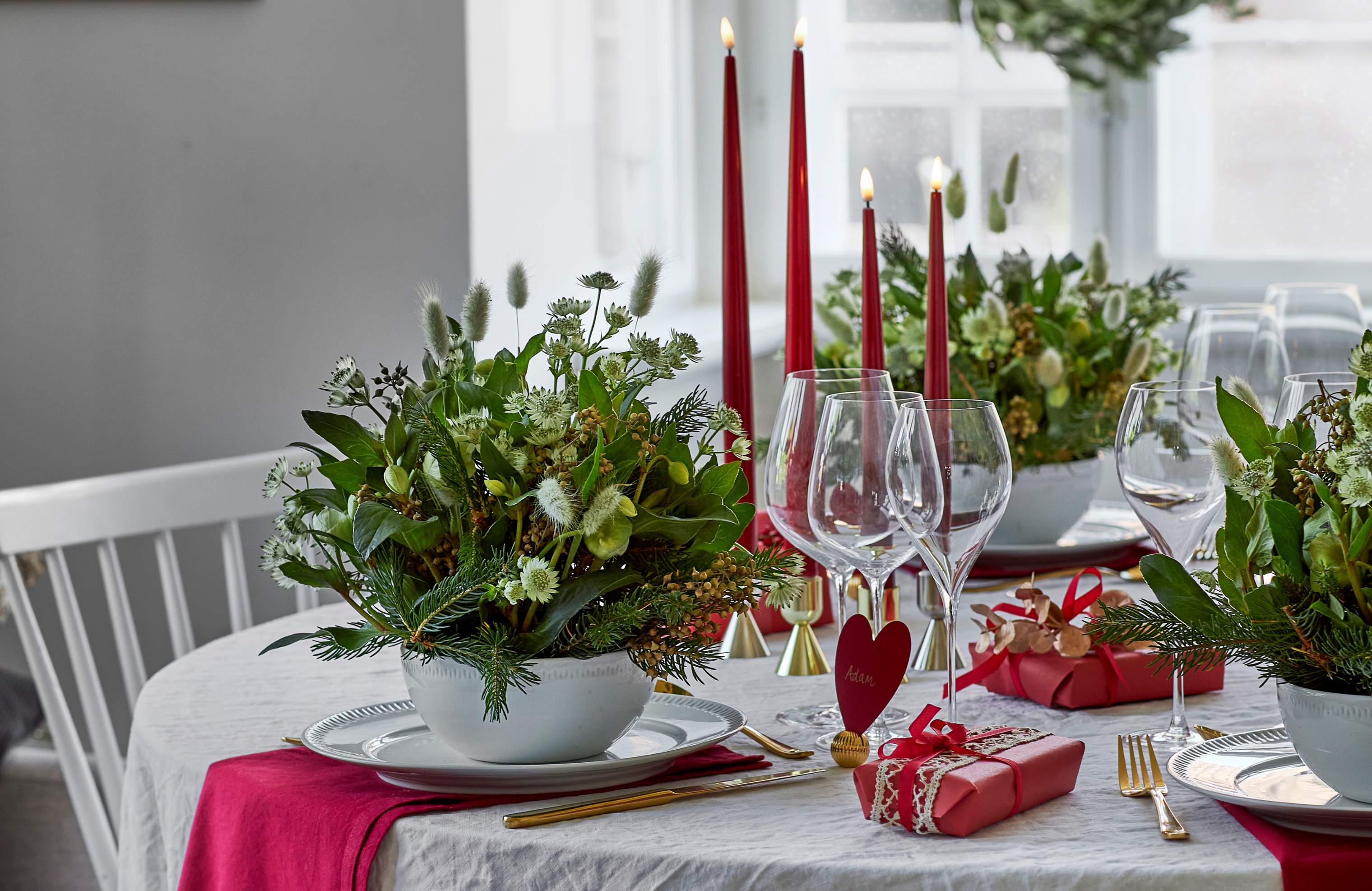 julebord rød hvid