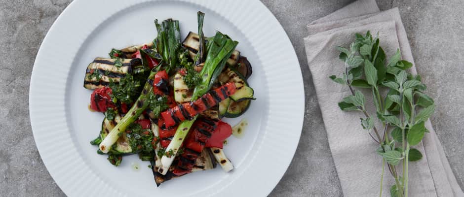 Grillede grøntsager med chimichurri