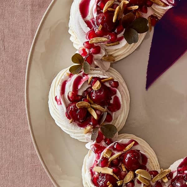 Pavlova julekrans opskrift