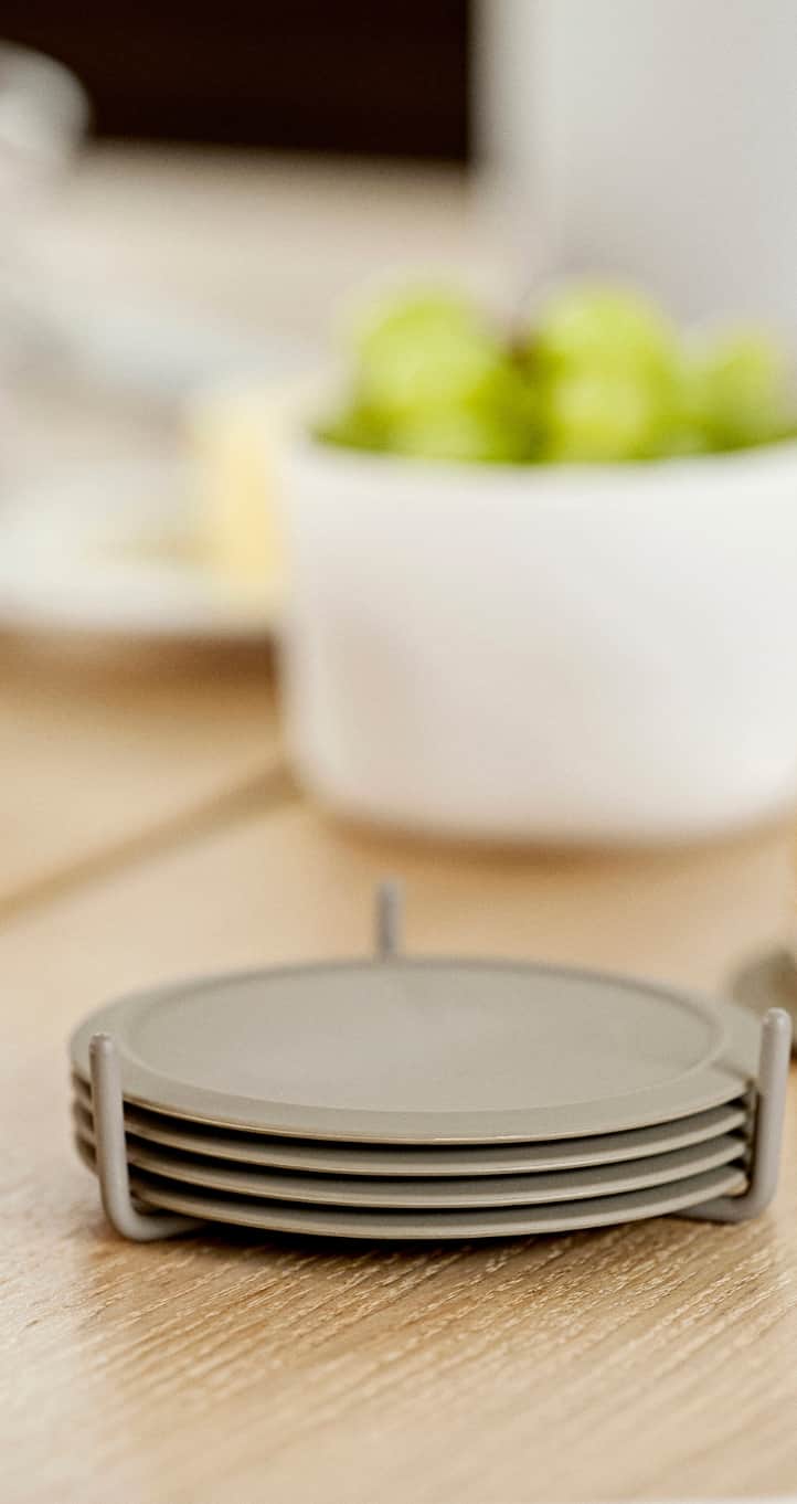 Glasbrikker og coasters