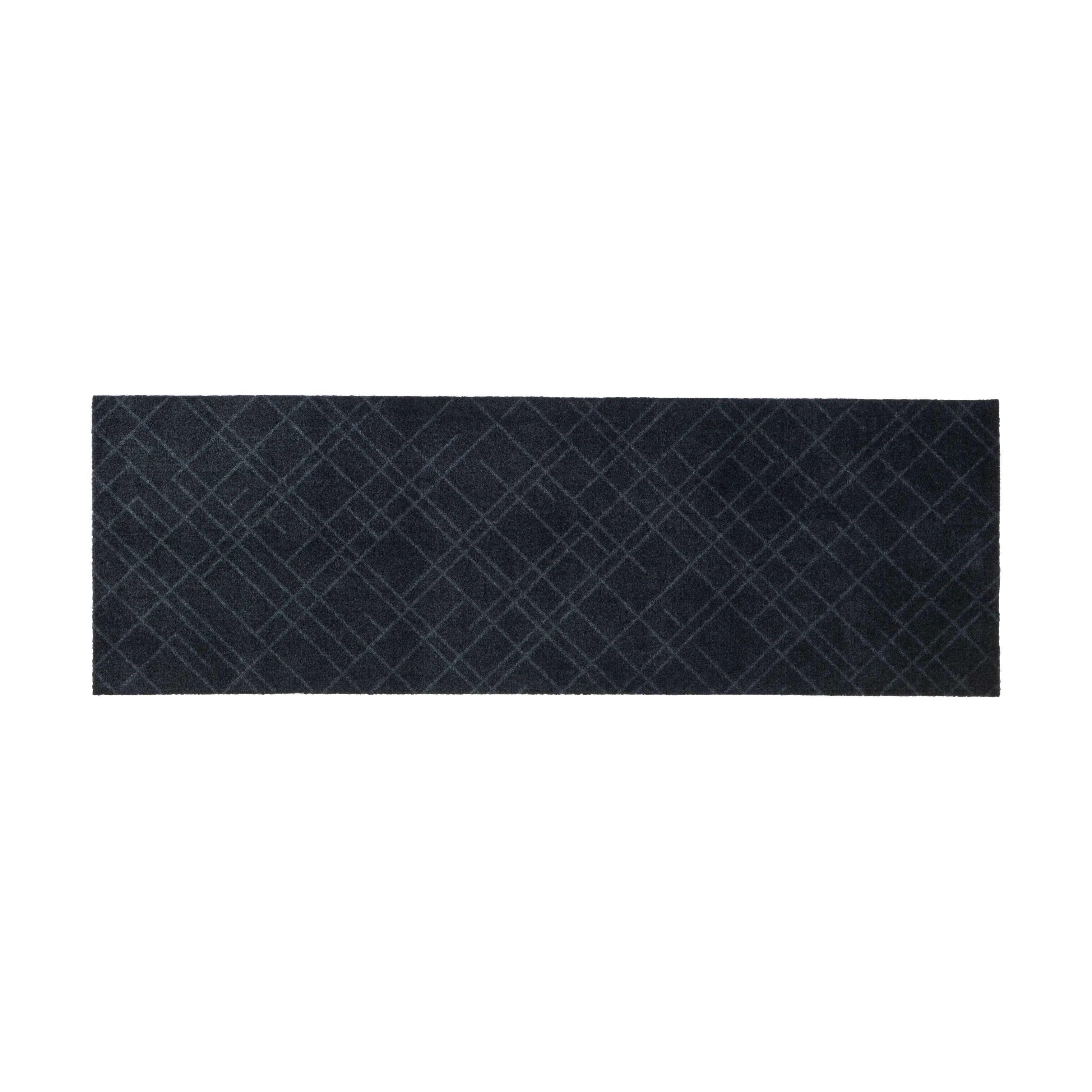 Tica Copenhagen Dørmåtter Lines Gulvmåtte i Mørkegrå, B67 x L200 cm, 1