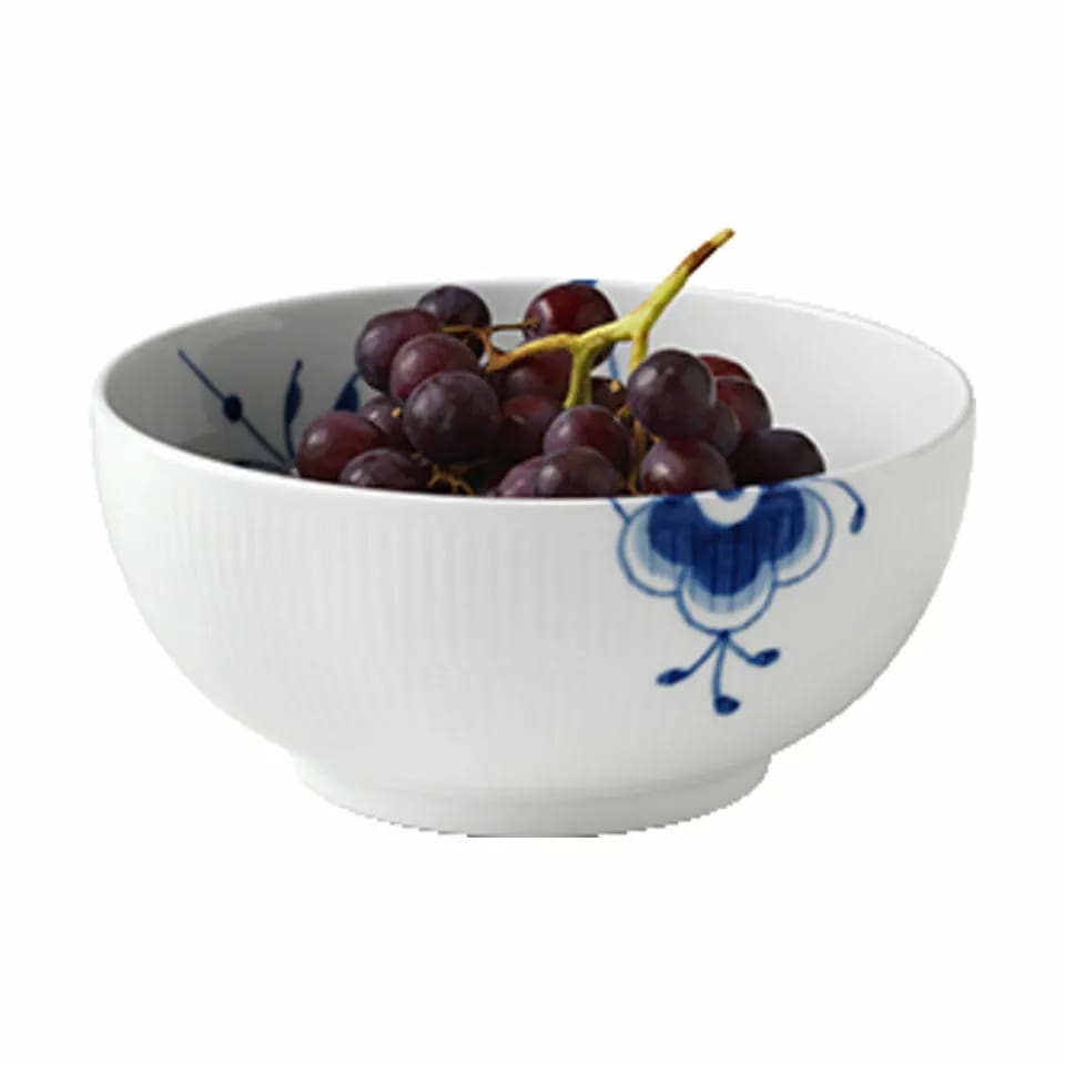 Royal Copenhagen Serveringsskåle Blå Mega Riflet Skål i 21 cm, 4