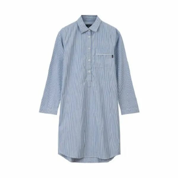 Lexington Pyjamas Icons Pyjamasskjorte Organic Dame i Blue/White, S, 1