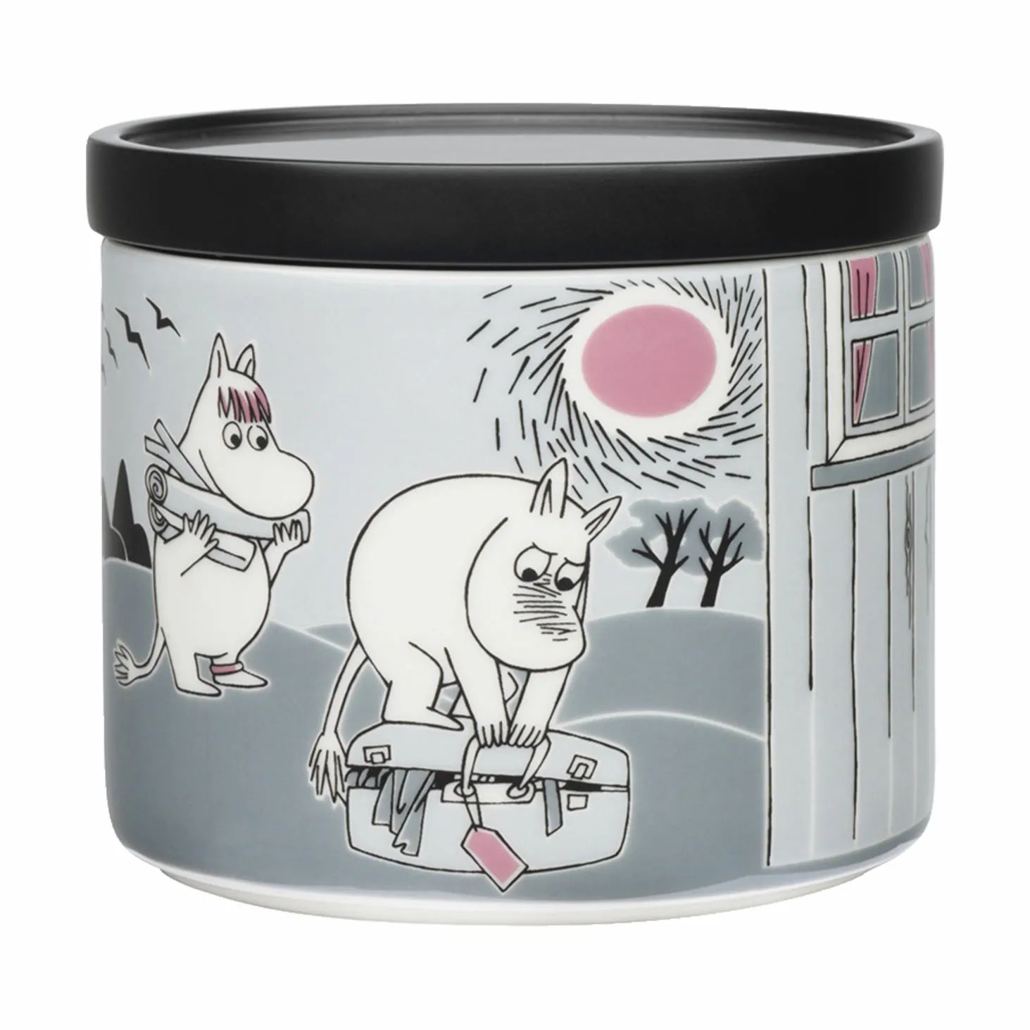Moomin Arabia Krukker med låg Venner for evigt Krukke - Mumi flytter i Grå, 70 cl, 1