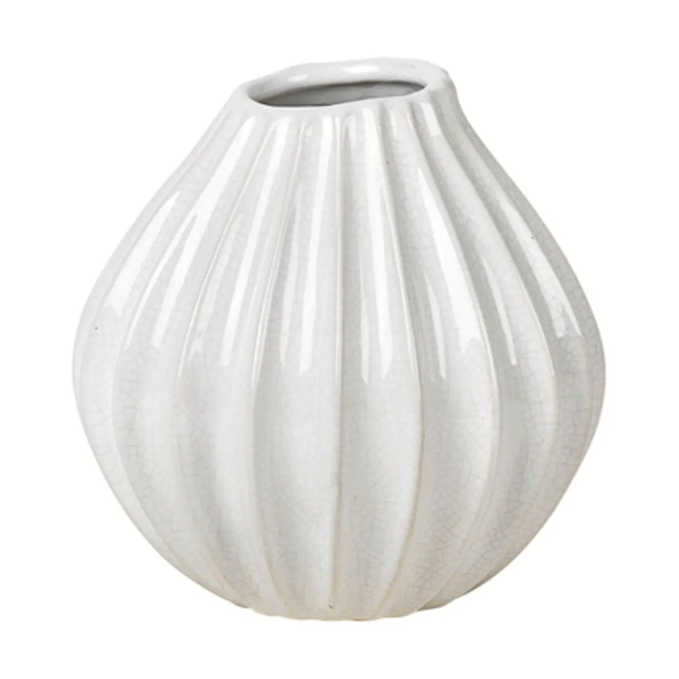 Broste Copenhagen Vaser Wide Vase i Hvid, H15 x Ø15, 1
