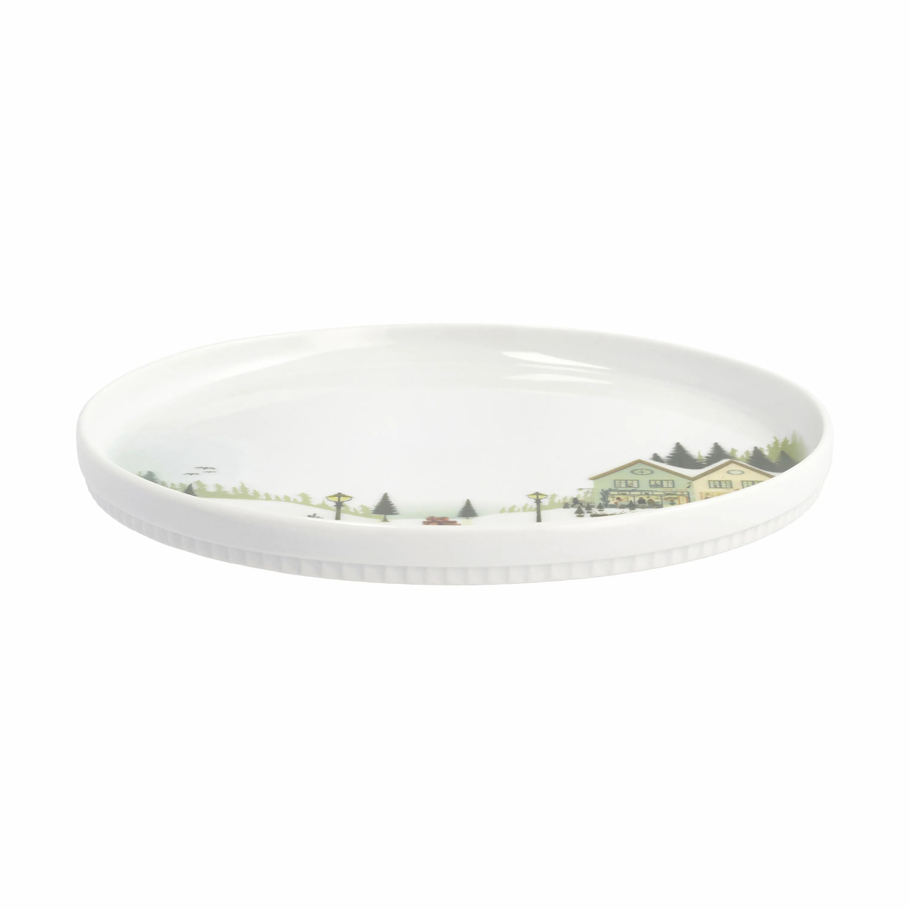 Pillivuyt Frokosttallerkener Vinter Tallerken i Hvid/rød/grøn/brun, 20 cm, 4