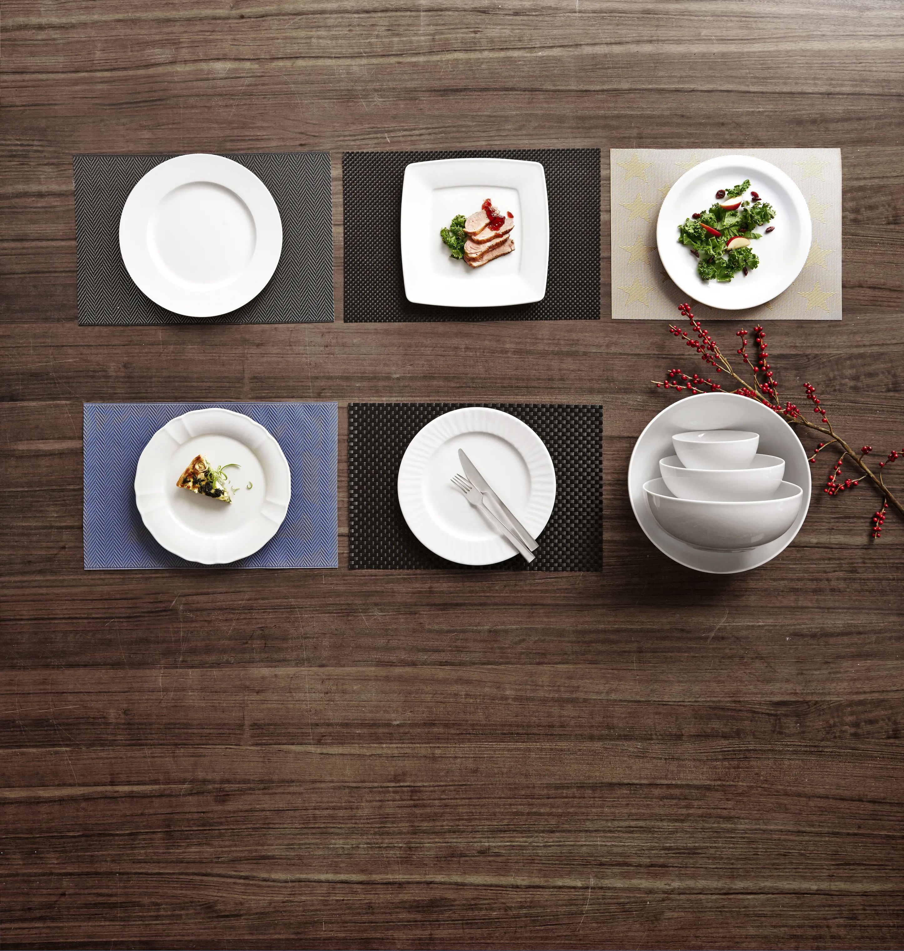 CASA Living Middagstallerkener Roma Eto Middagstallerken i Hvid, 28 cm, 3
