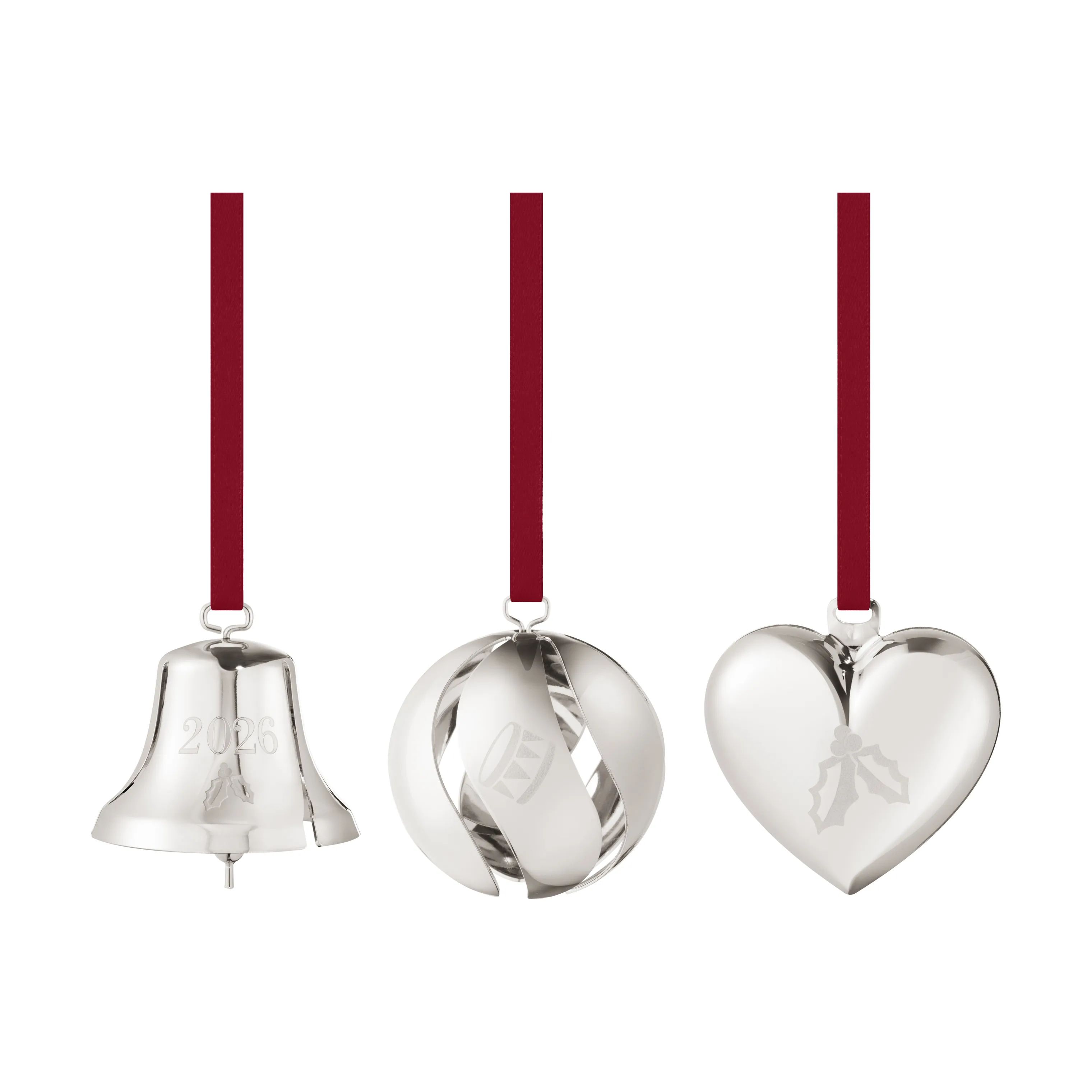 Georg Jensen Julekugler Christmas Collectibles CC 2026 Juleornamentsæt - 3 stk. i Palladium, 1