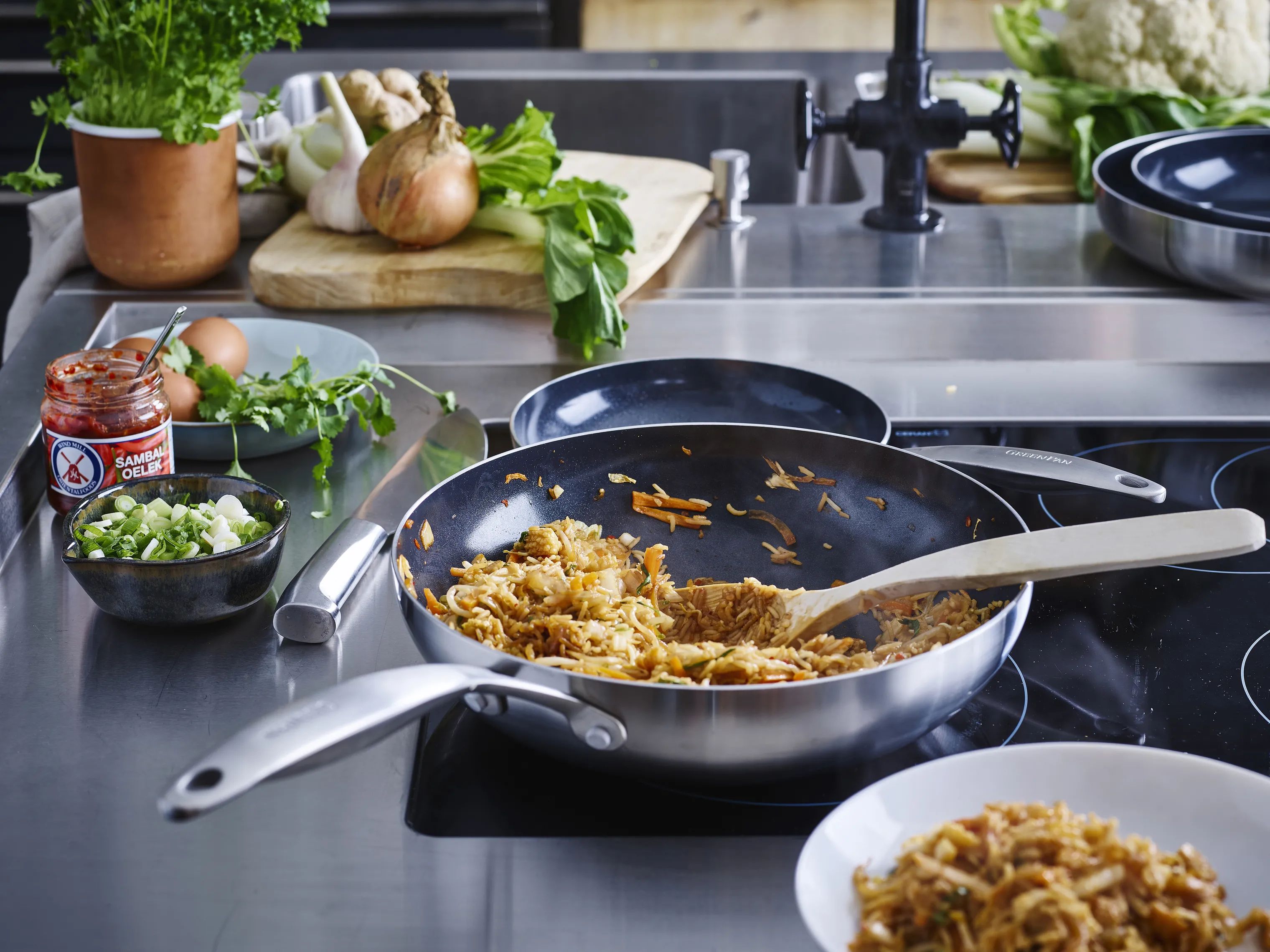 Greenpan Wokpander Geneva Wok i B28,5 x L49 cm, 2