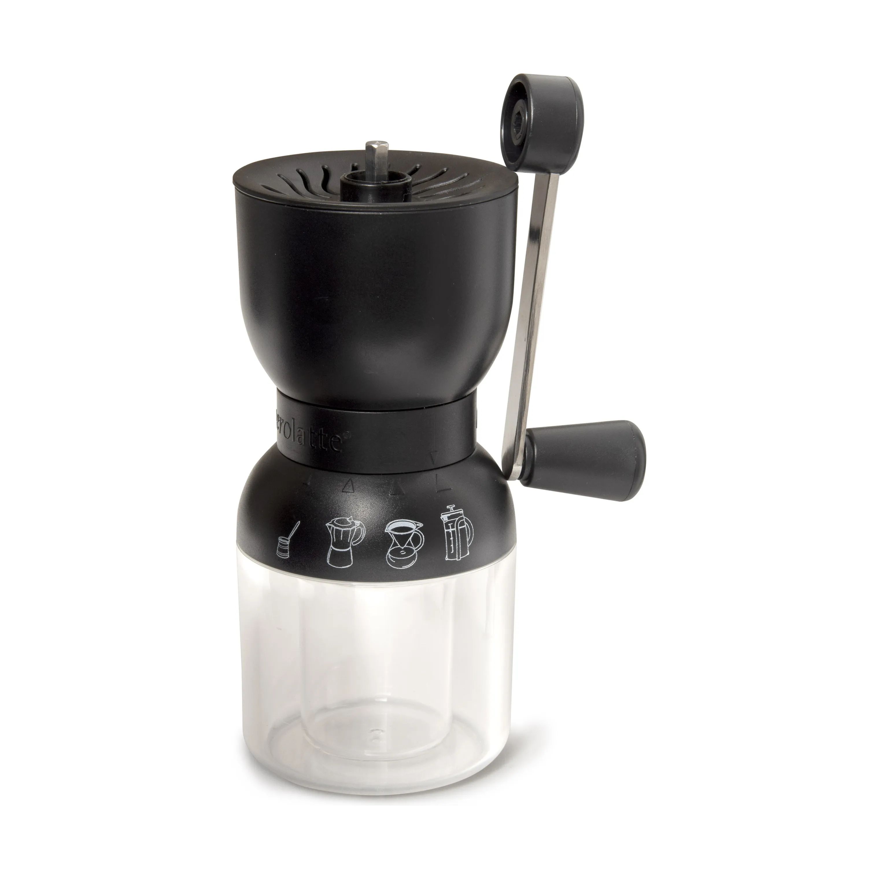 Aerolatte Kaffekværne Kaffemølle i Svart, silver, klar, 3