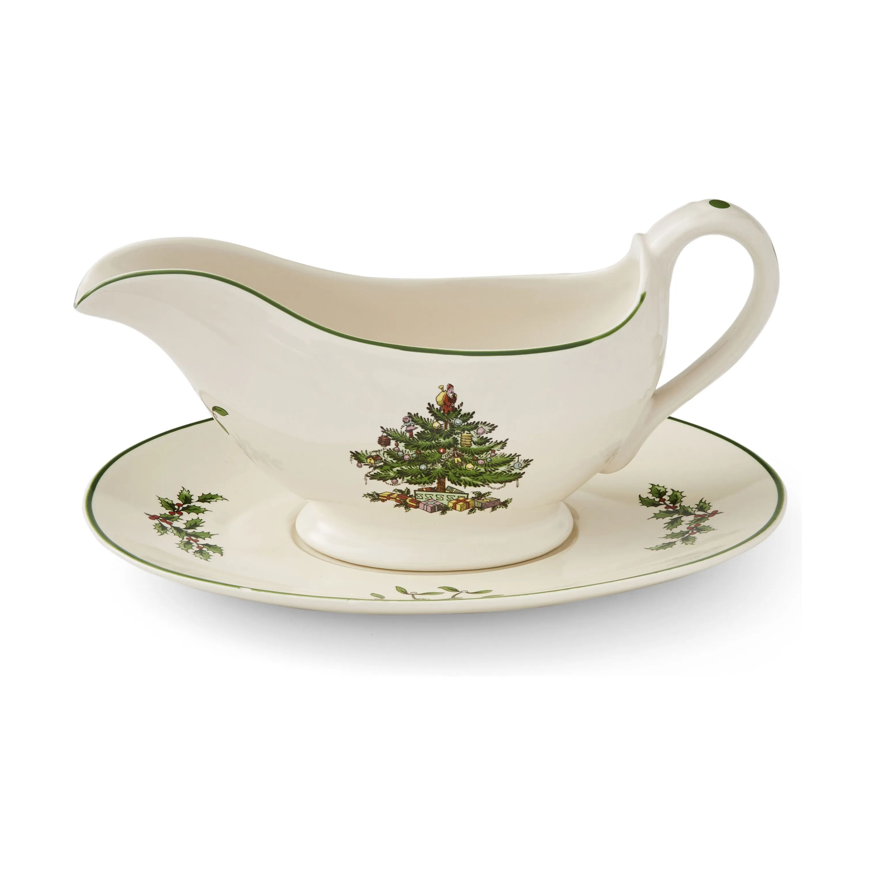 Spode Sovseskåle og -kander Christmas Tree Sovseskål i Hvid/grøn/rød, 1