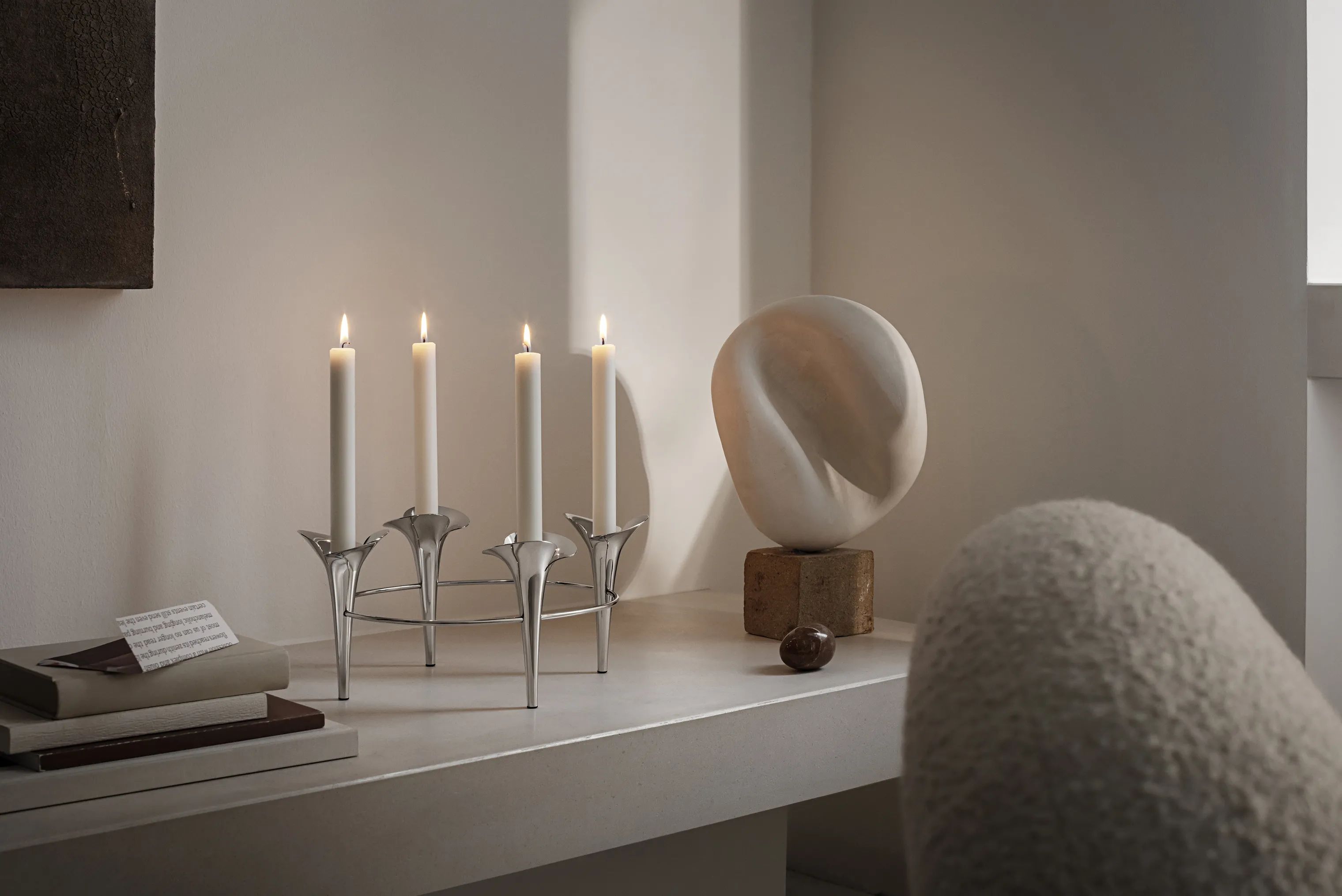 Georg Jensen Kronelysestage Bloom Lysestage i Sølvfarvet, 2