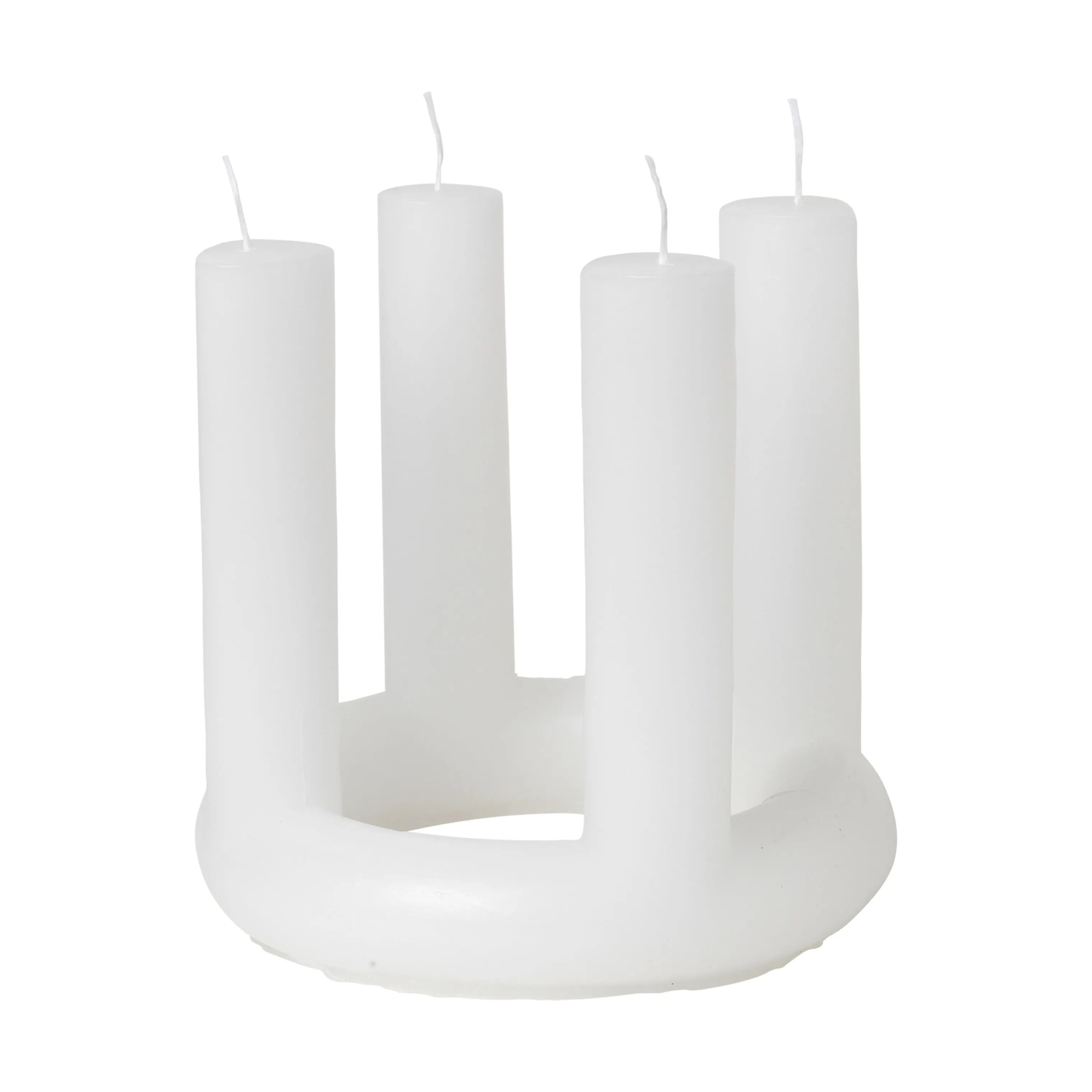 Broste Copenhagen Bloklys Lucille Skulptur Lys i Pure White, 1