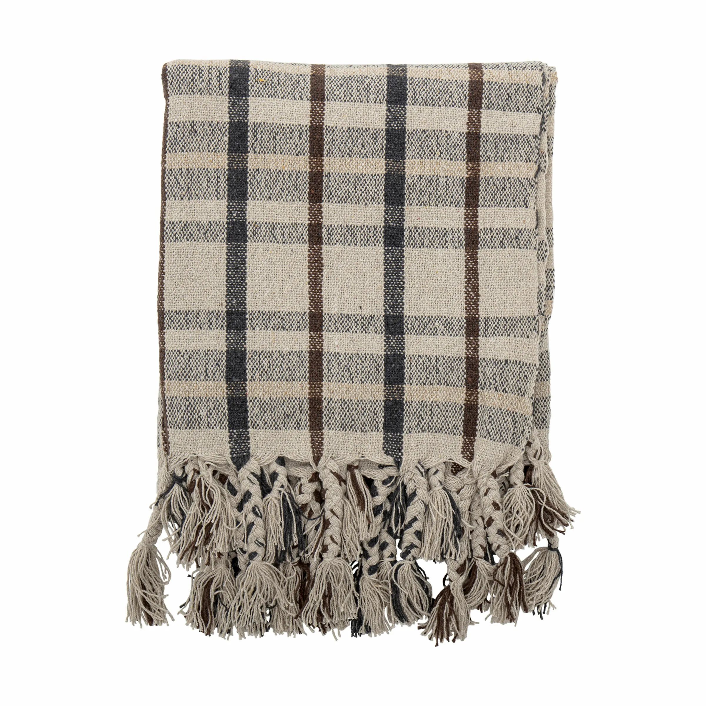 Bloomingville Plaider Ekin Plaid i Natur, 1